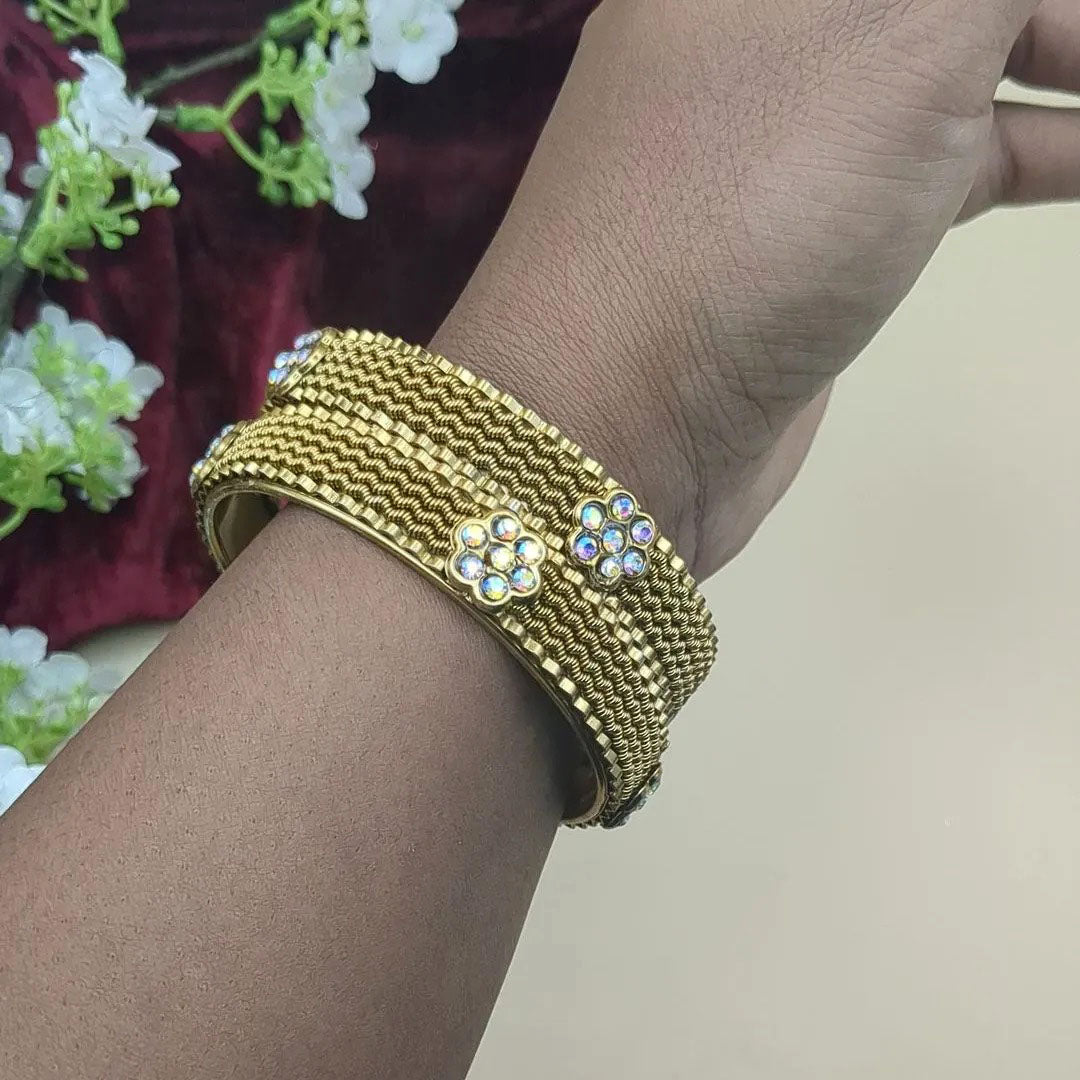 Gold Kada Armreifen paar