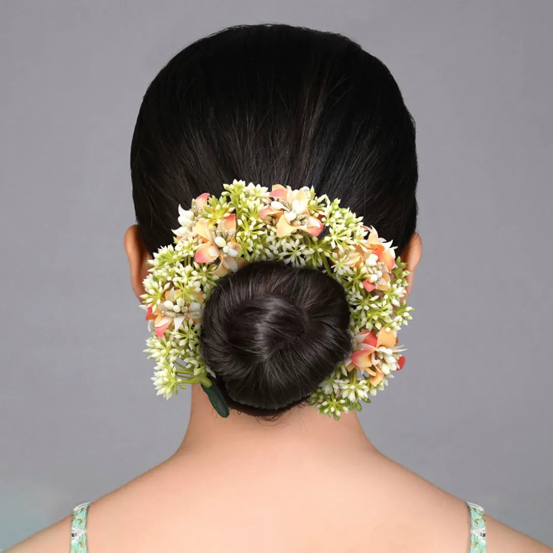 Künstliche Haarblumen - Rosa | Grün