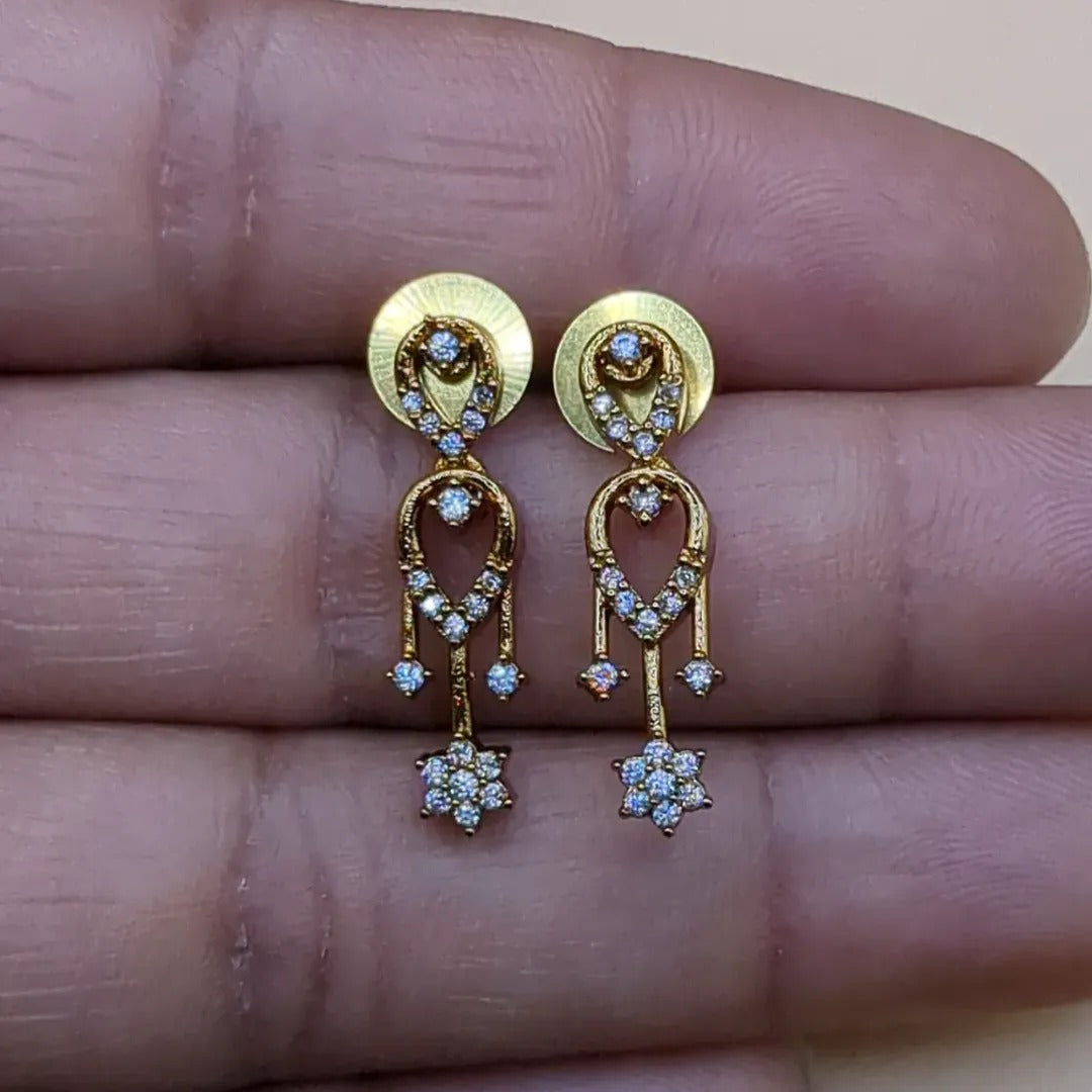 Trendy Halskette mit Ohrringe - gold | weiß