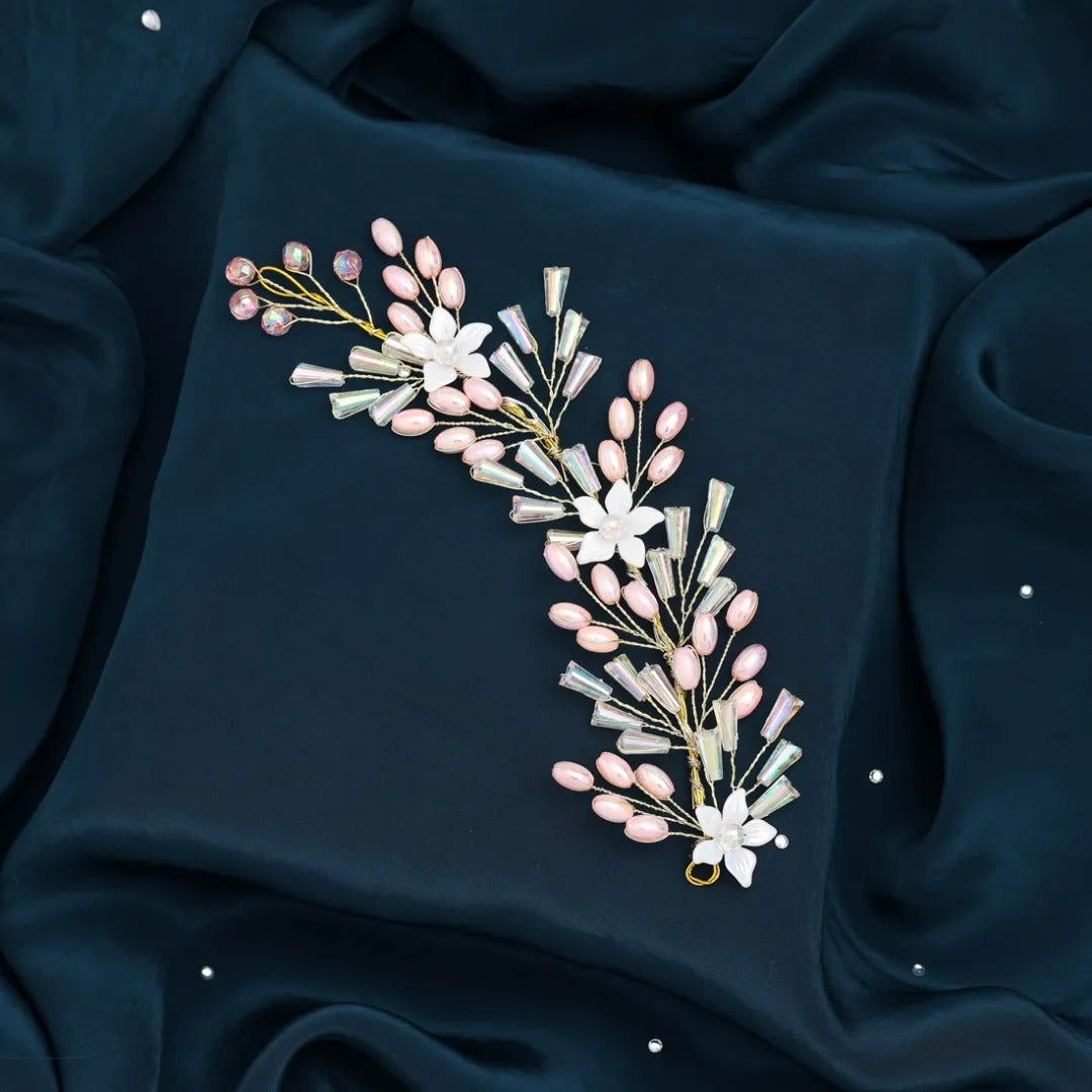 Künstliche Haarblümchen Weiß | Rosa – 1 Stück