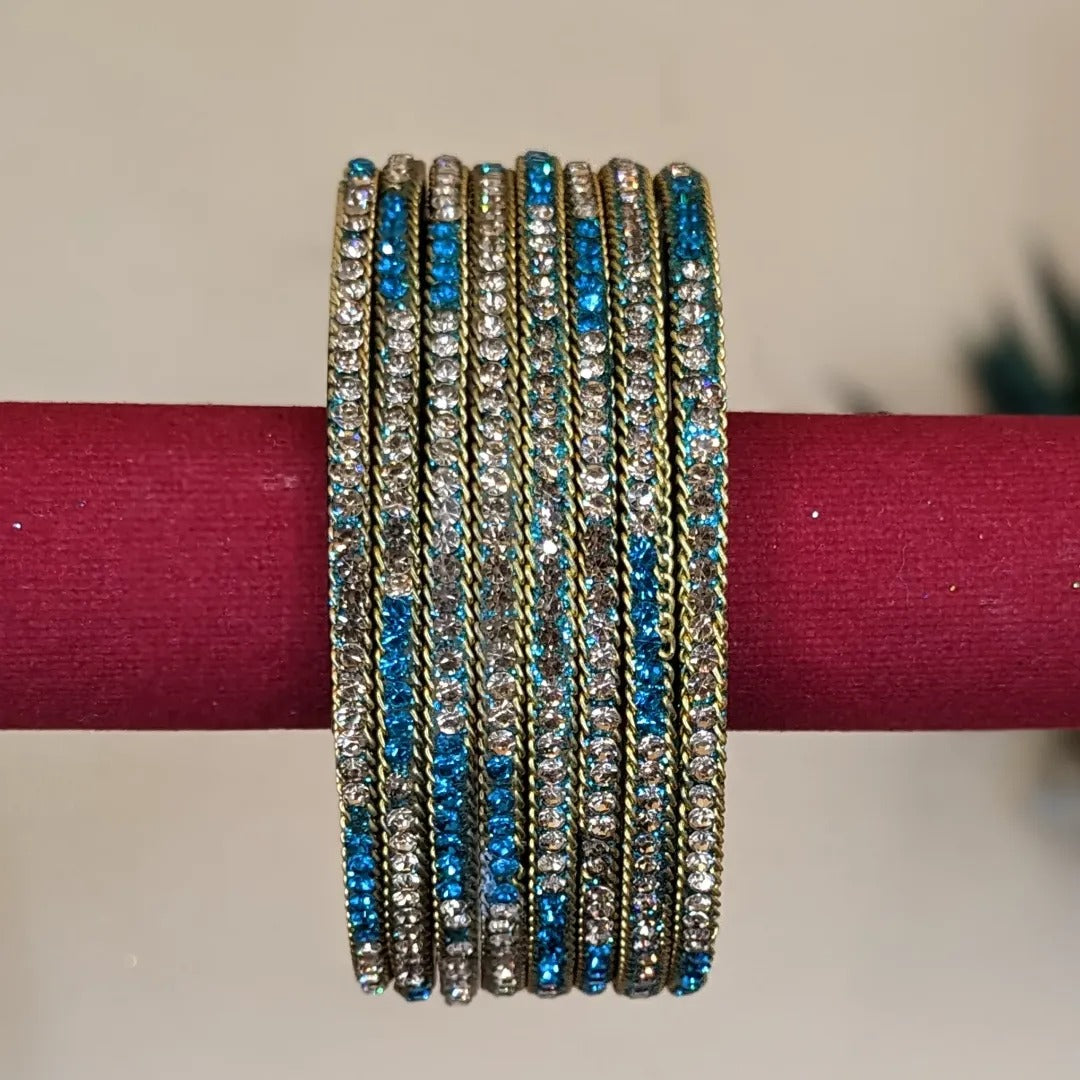 Glas Armreifen - Shinny Glas Bangles - 8er Set