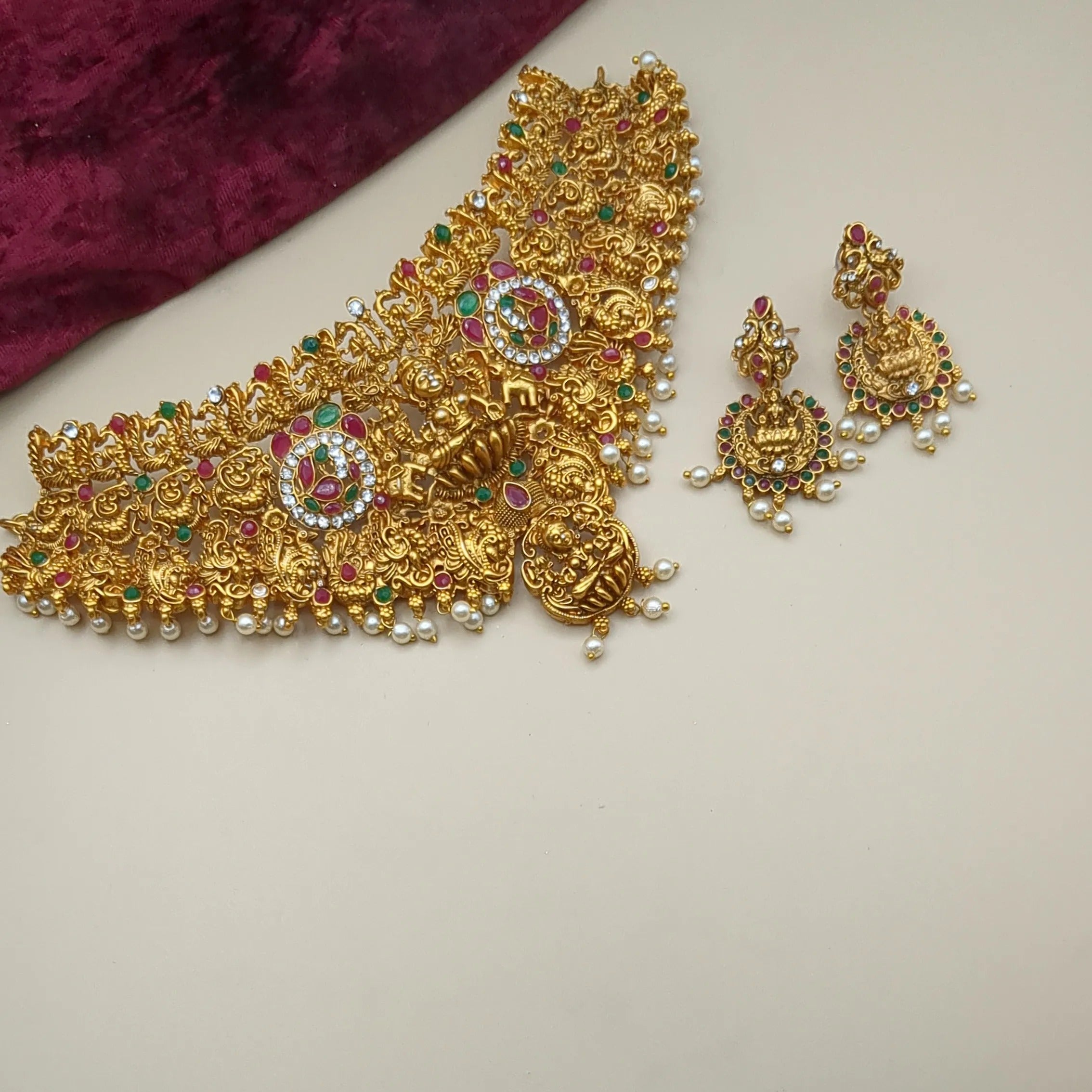 Temple Choker Necklace | with Earrings
