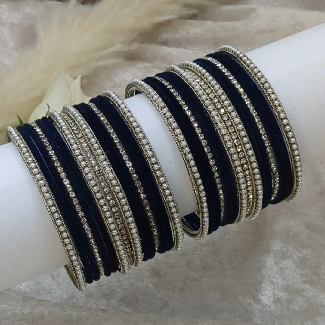 Armreifen Set - Dunkel Blau| Silber | Größe 2.8