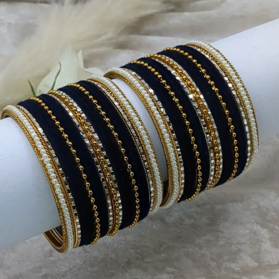 Armreifen Set - Dunkel Blau | Gold | Größe 2.8