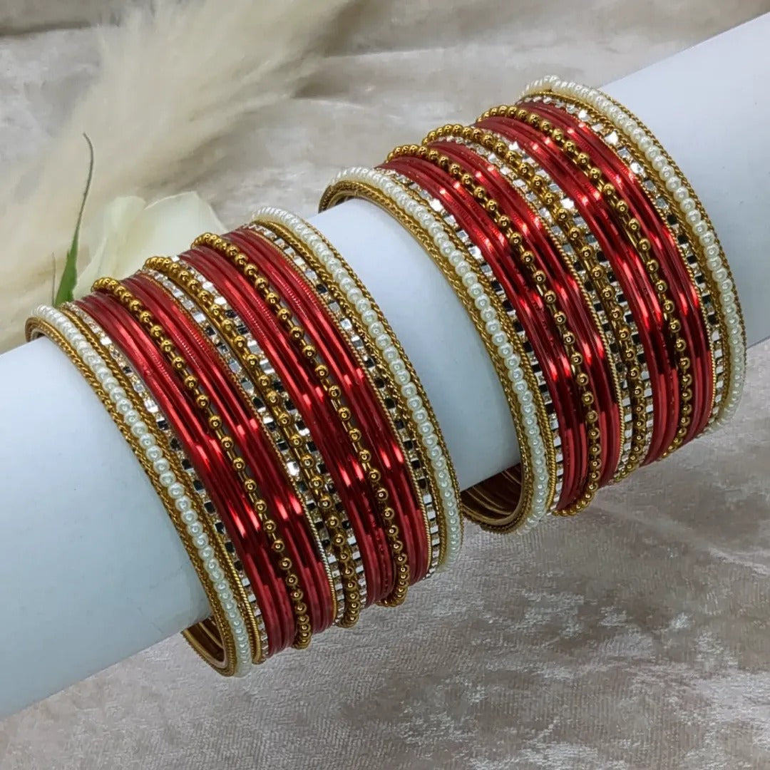 Armreifen Set - Rot | Gold | Größe 2.8