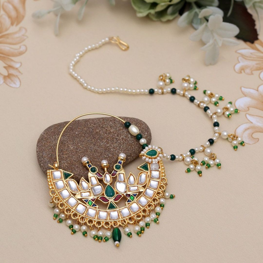 Nose Nath - Gold | Green, white