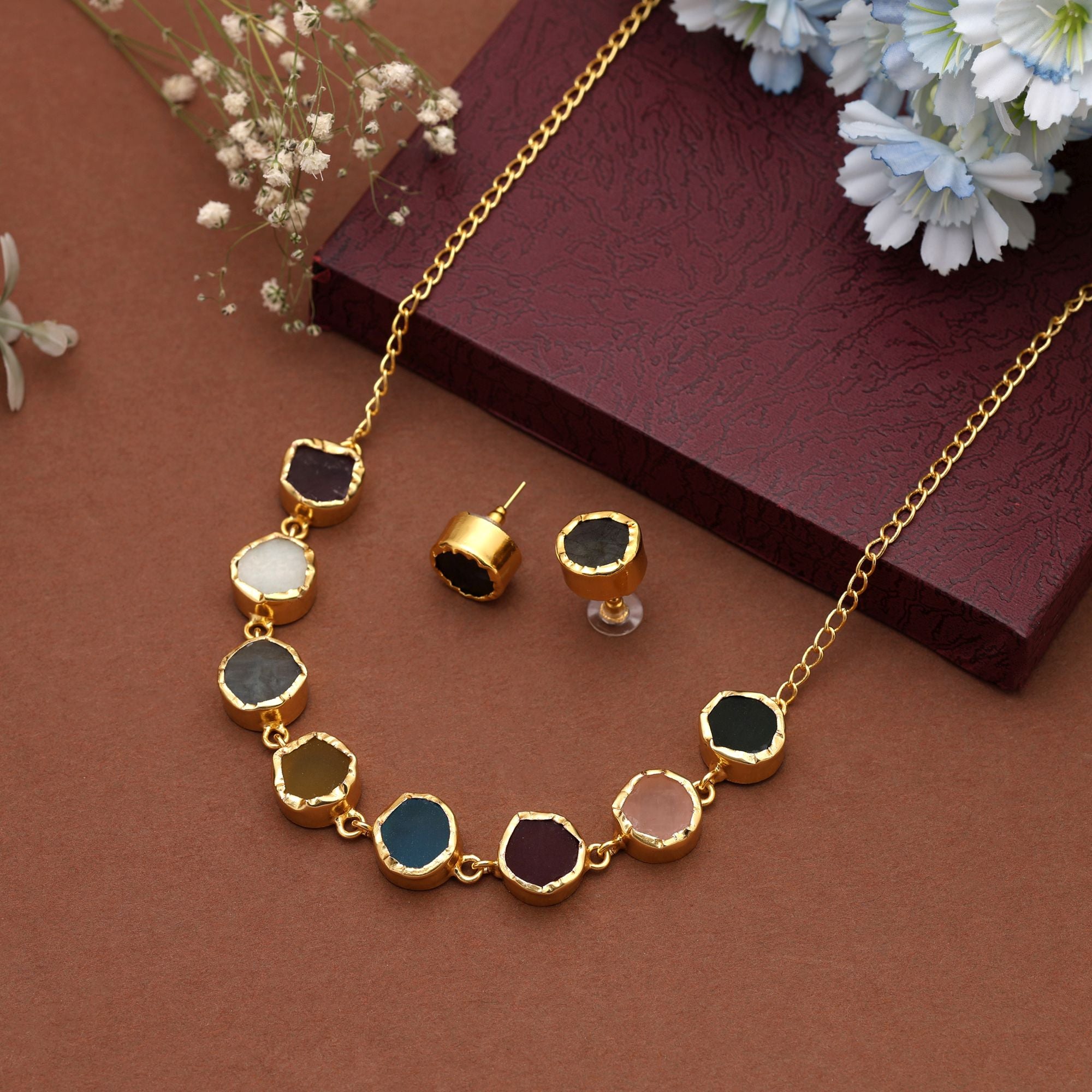 Kundan Halskette ( Amrapali ) mit Ohrringe - Multi color