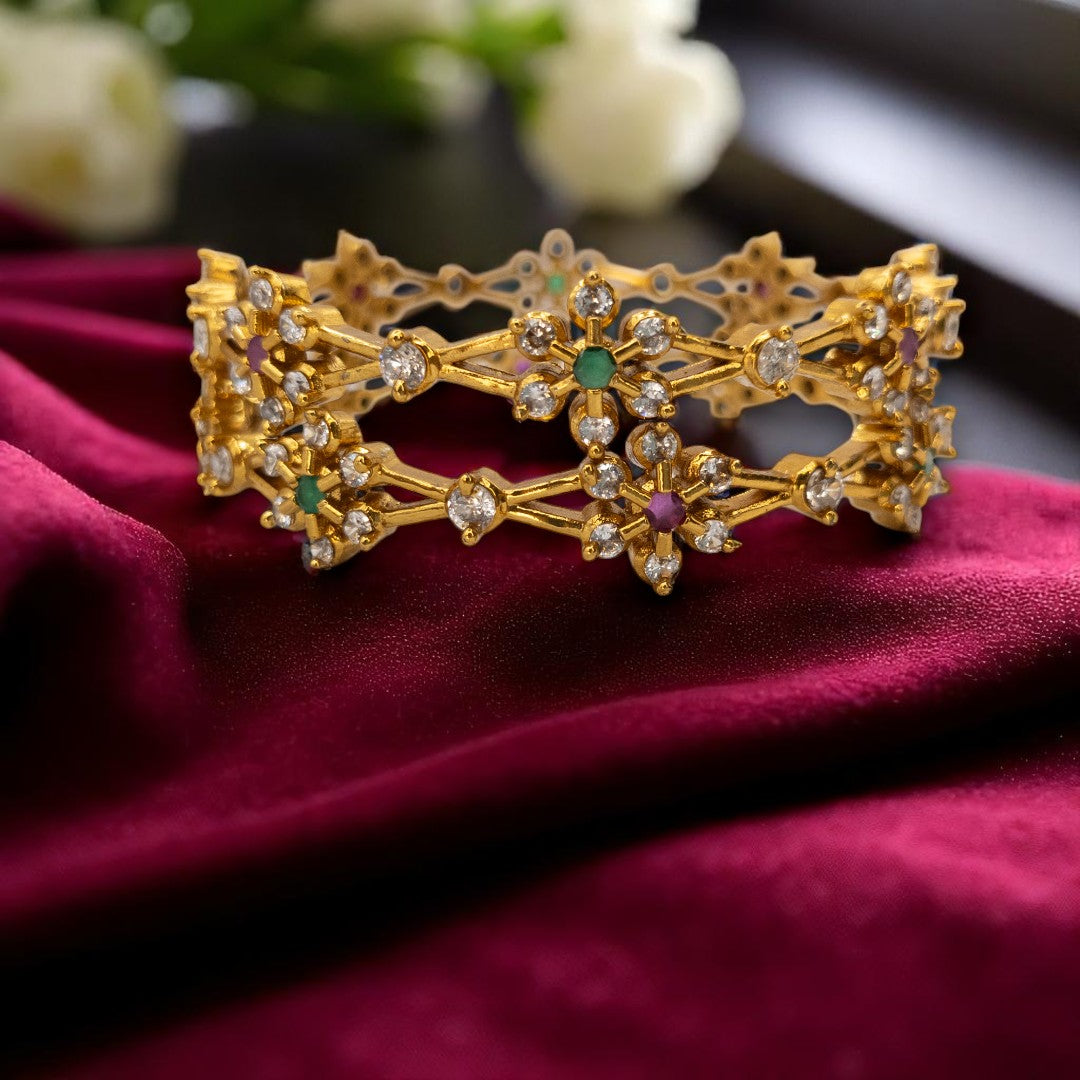 Tempel Armreifen Set- gold |Set mit 2 Armreifen