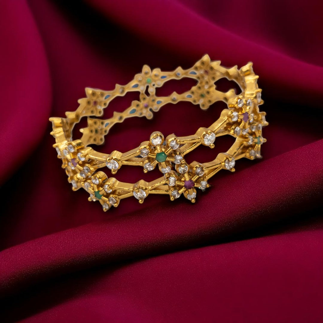 Tempel Armreifen Set- gold |Set mit 2 Armreifen