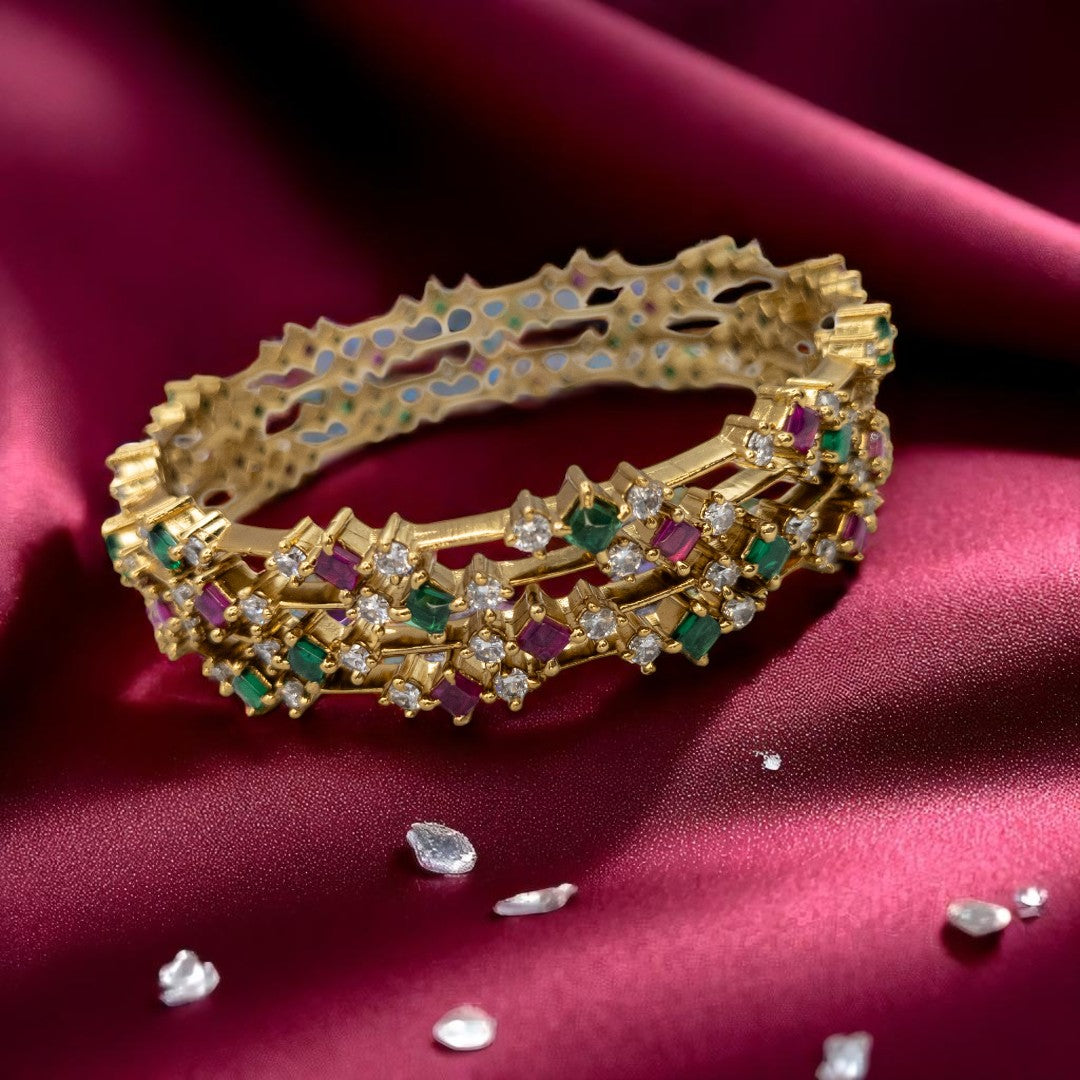 Tempel Armreifen Set- gold |Set mit 4 Armreifen