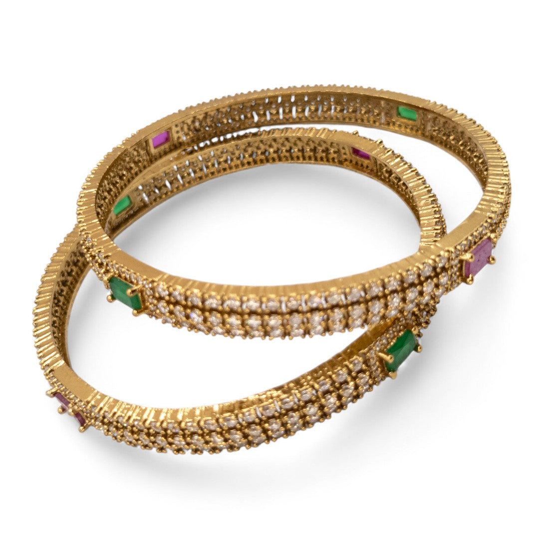 Tempel Armreifen Set- gold |Set mit 2 Armreifen
