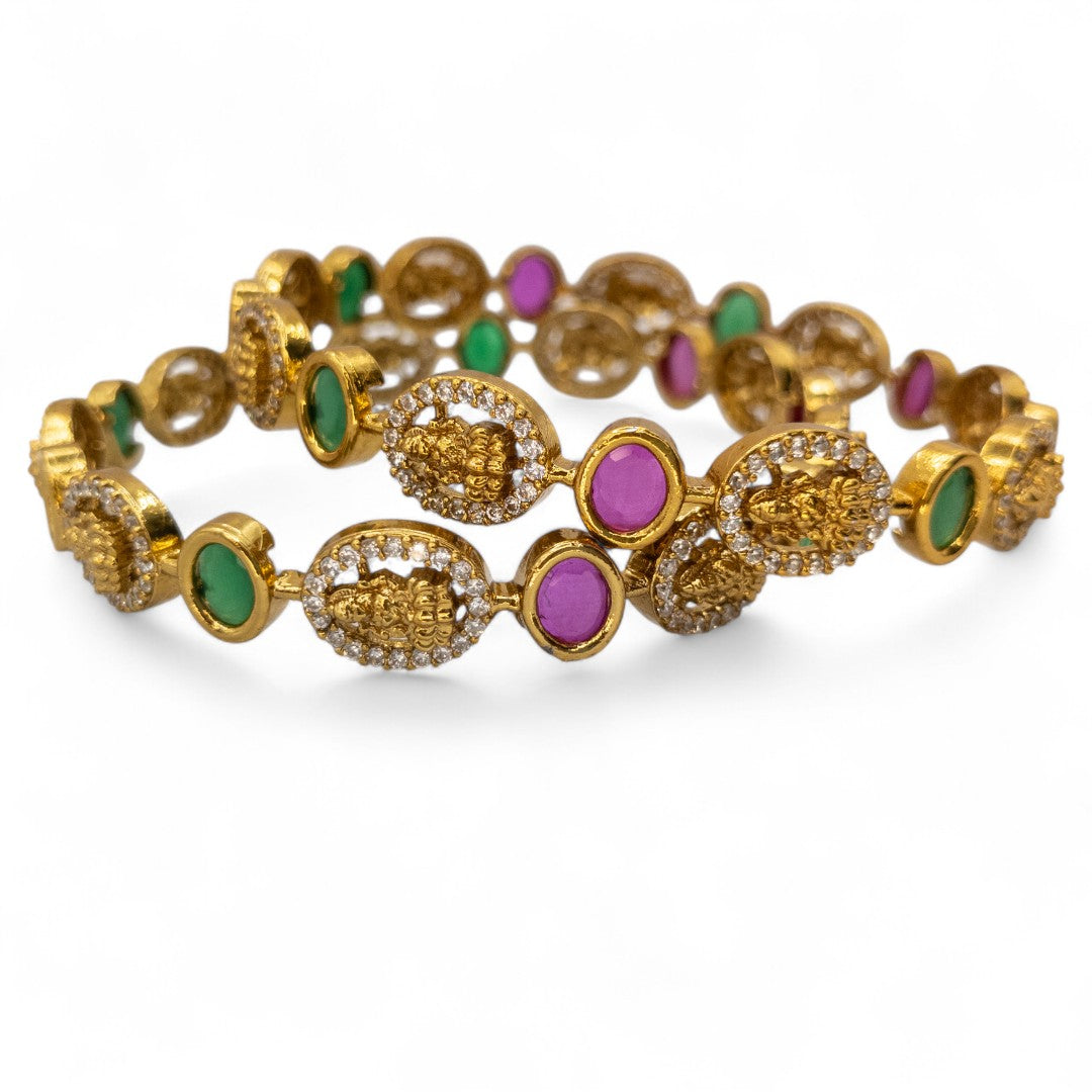 Tempel Armreifen Set- gold |Set mit 2 Armreifen