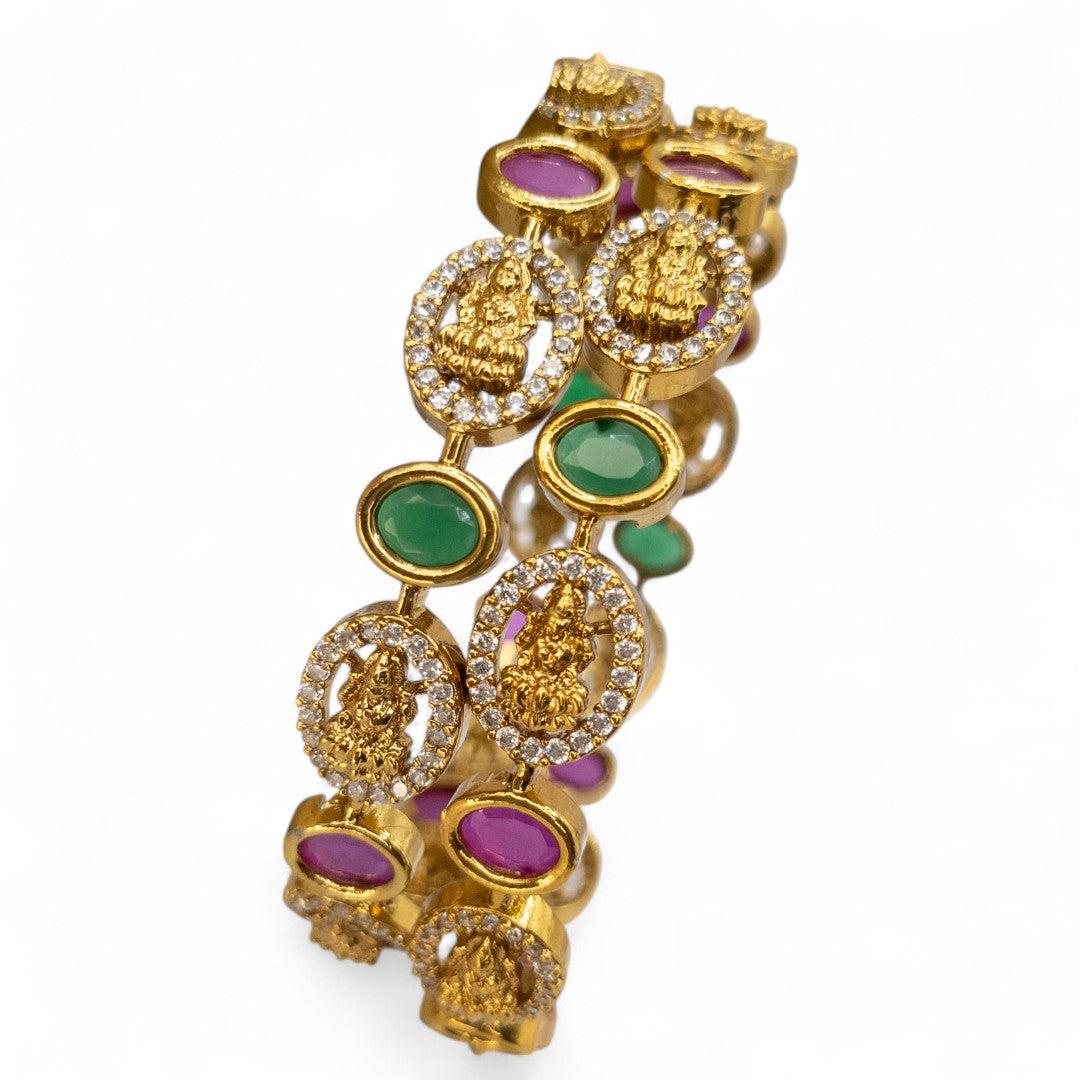 Tempel Armreifen Set- gold |Set mit 2 Armreifen