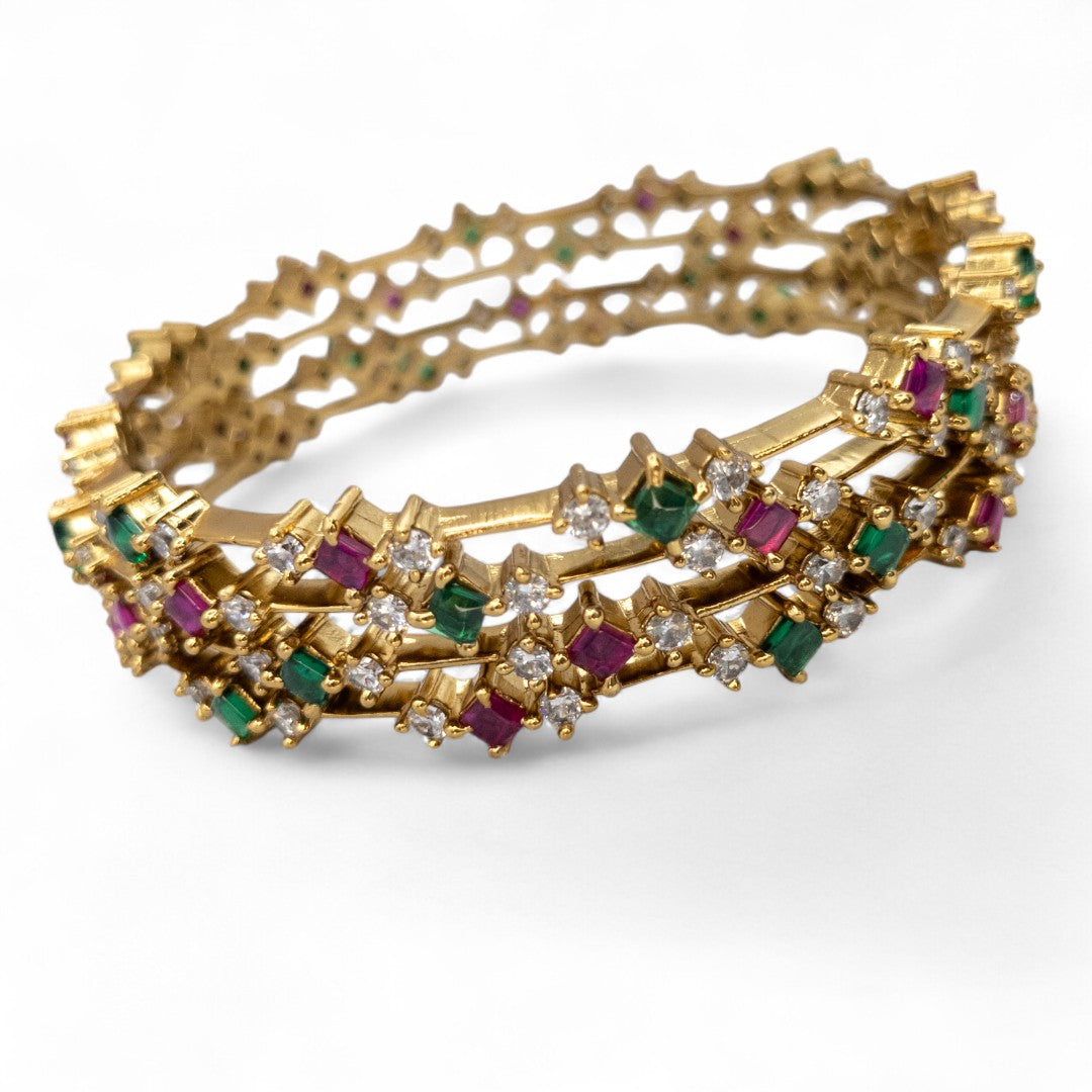 Tempel Armreifen Set- gold |Set mit 4 Armreifen