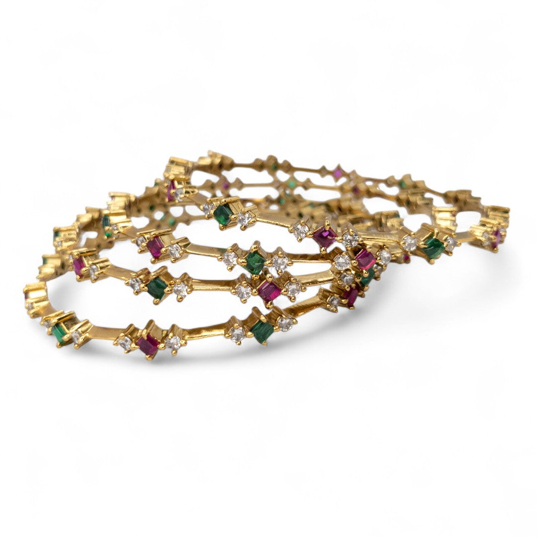 Tempel Armreifen Set- gold |Set mit 4 Armreifen