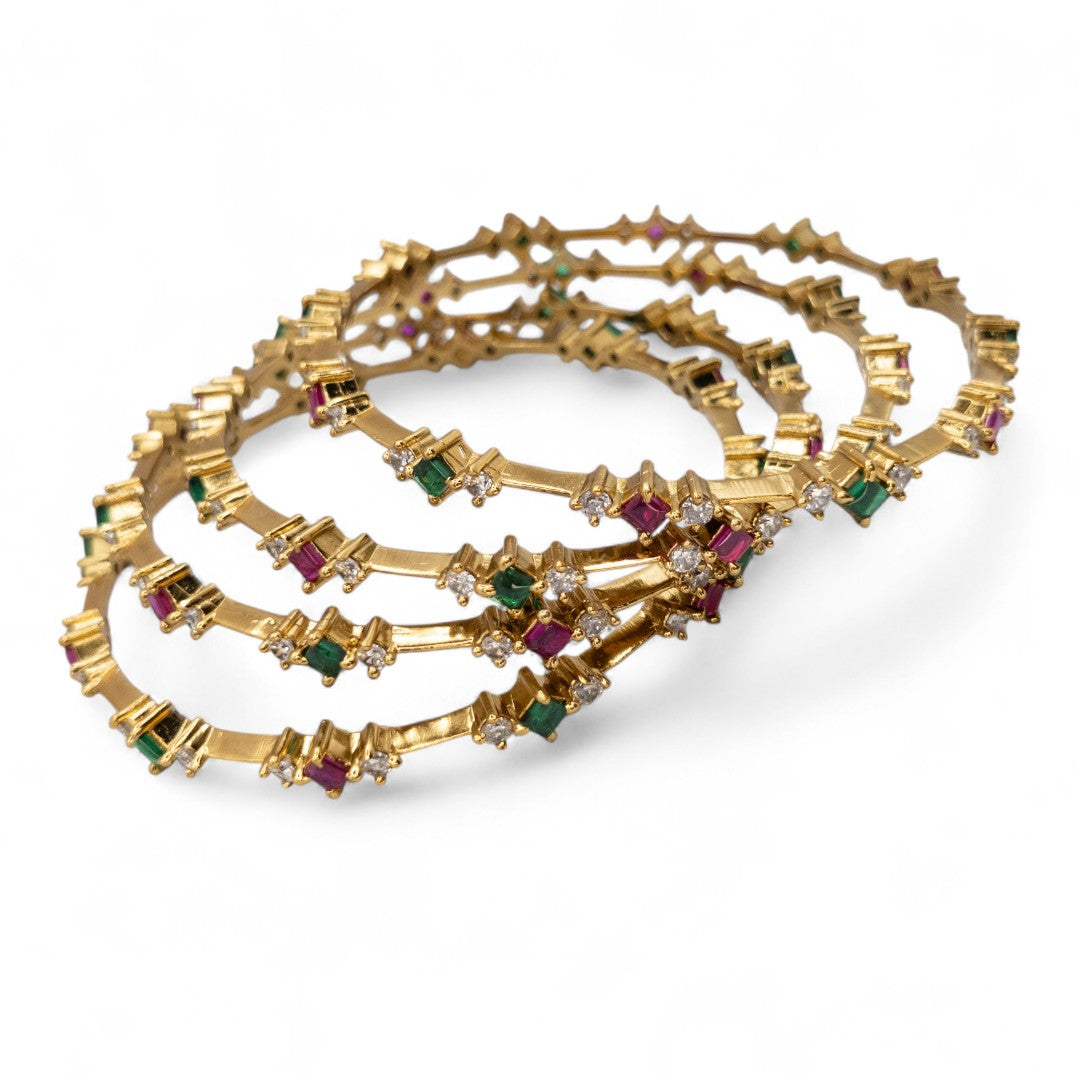 Tempel Armreifen Set- gold |Set mit 4 Armreifen