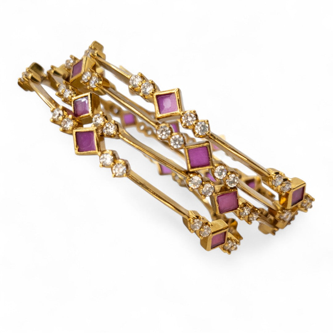 Tempel Armreifen Set- gold |Set mit 4 Armreifen