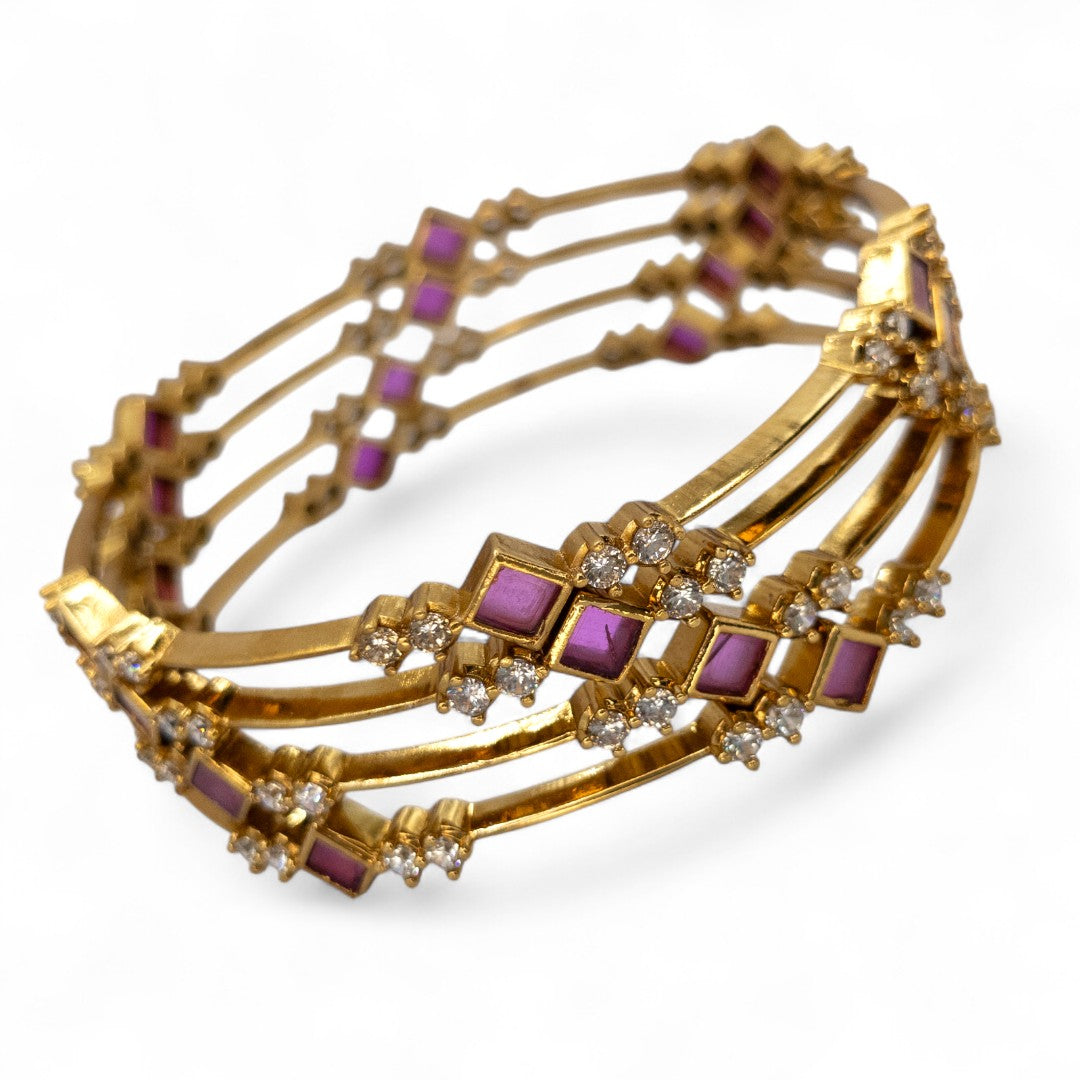 Tempel Armreifen Set- gold |Set mit 4 Armreifen