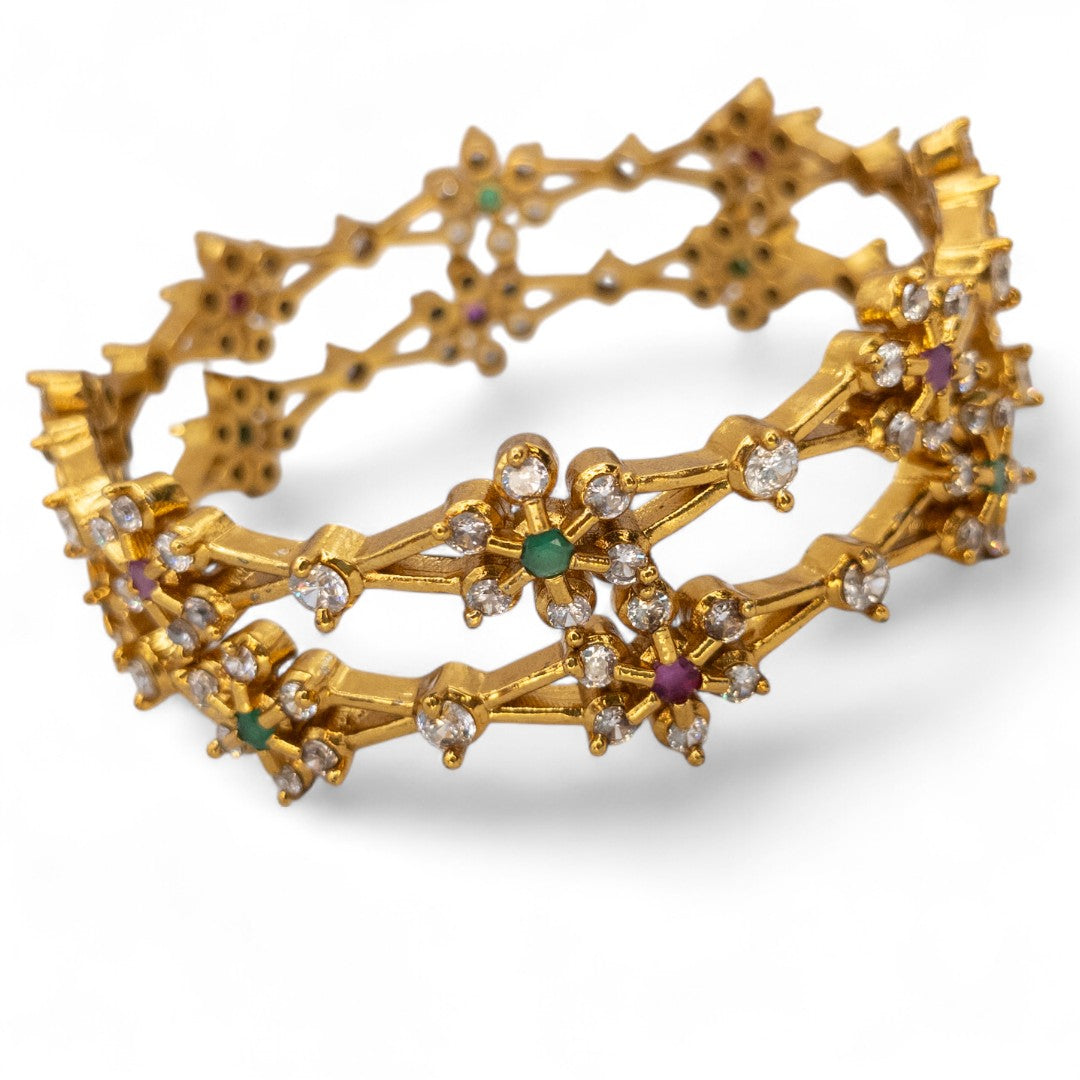 Tempel Armreifen Set- gold |Set mit 2 Armreifen