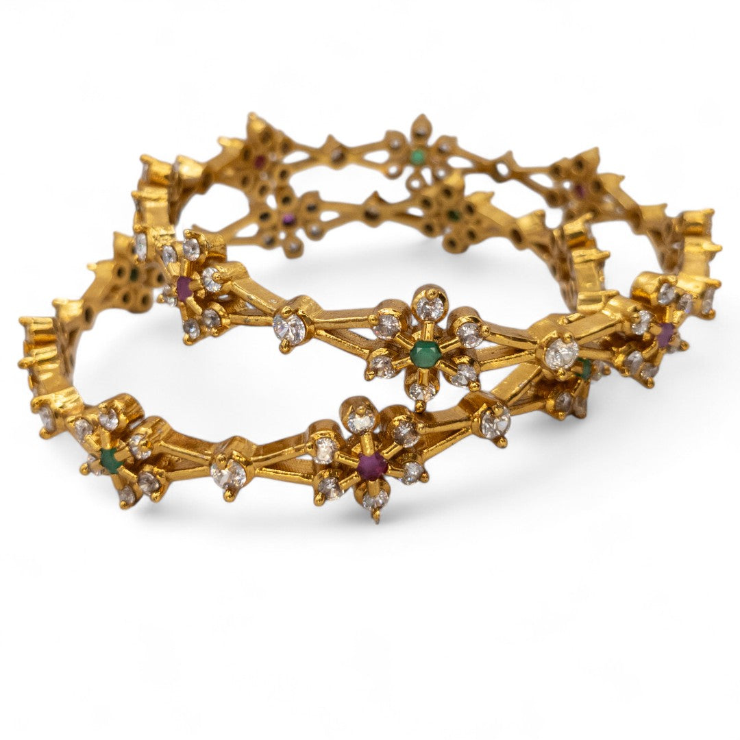 Tempel Armreifen Set- gold |Set mit 2 Armreifen