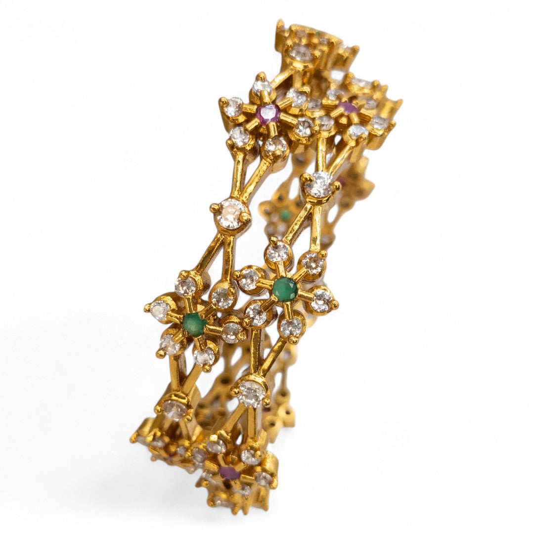 Tempel Armreifen Set- gold |Set mit 2 Armreifen