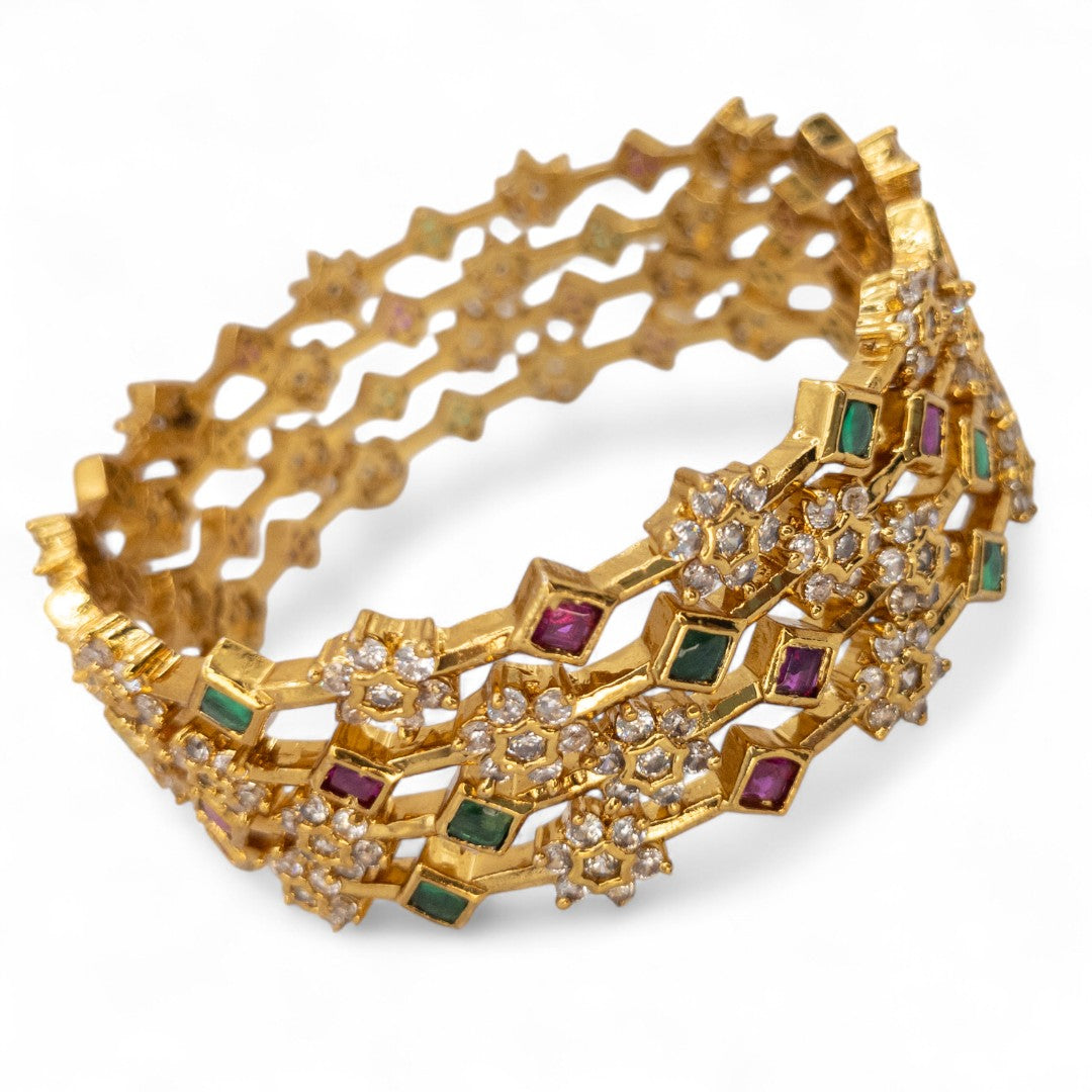 Tempel Armreifen Set- gold |Set mit 4 Armreifen