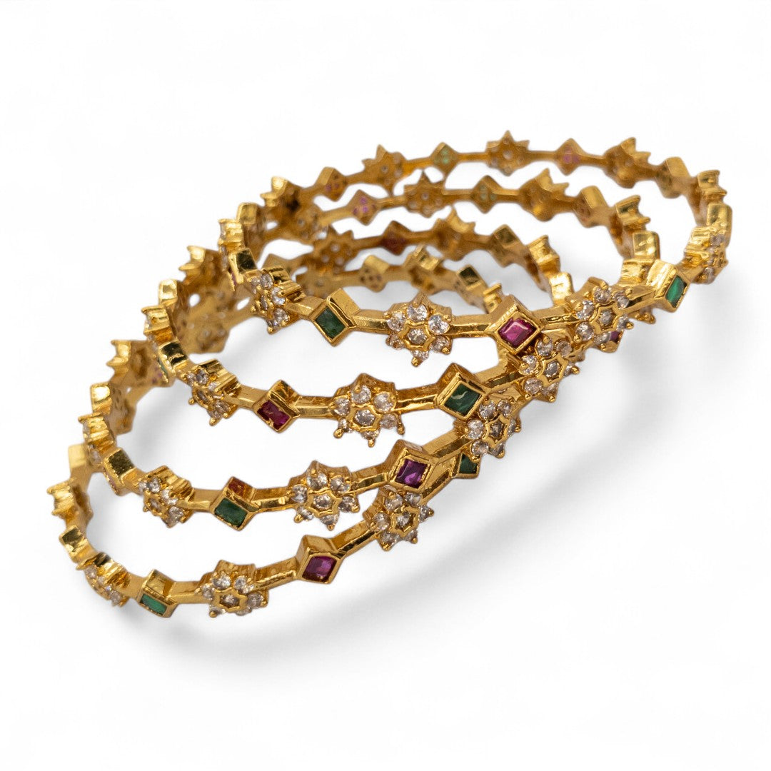 Tempel Armreifen Set- gold |Set mit 4 Armreifen