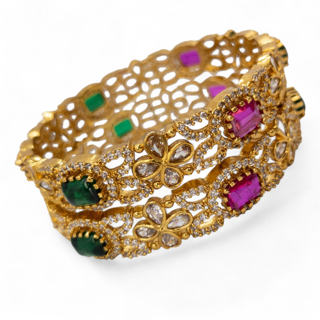 Tempel Armreifen Set- gold |Set mit 2 Armreifen