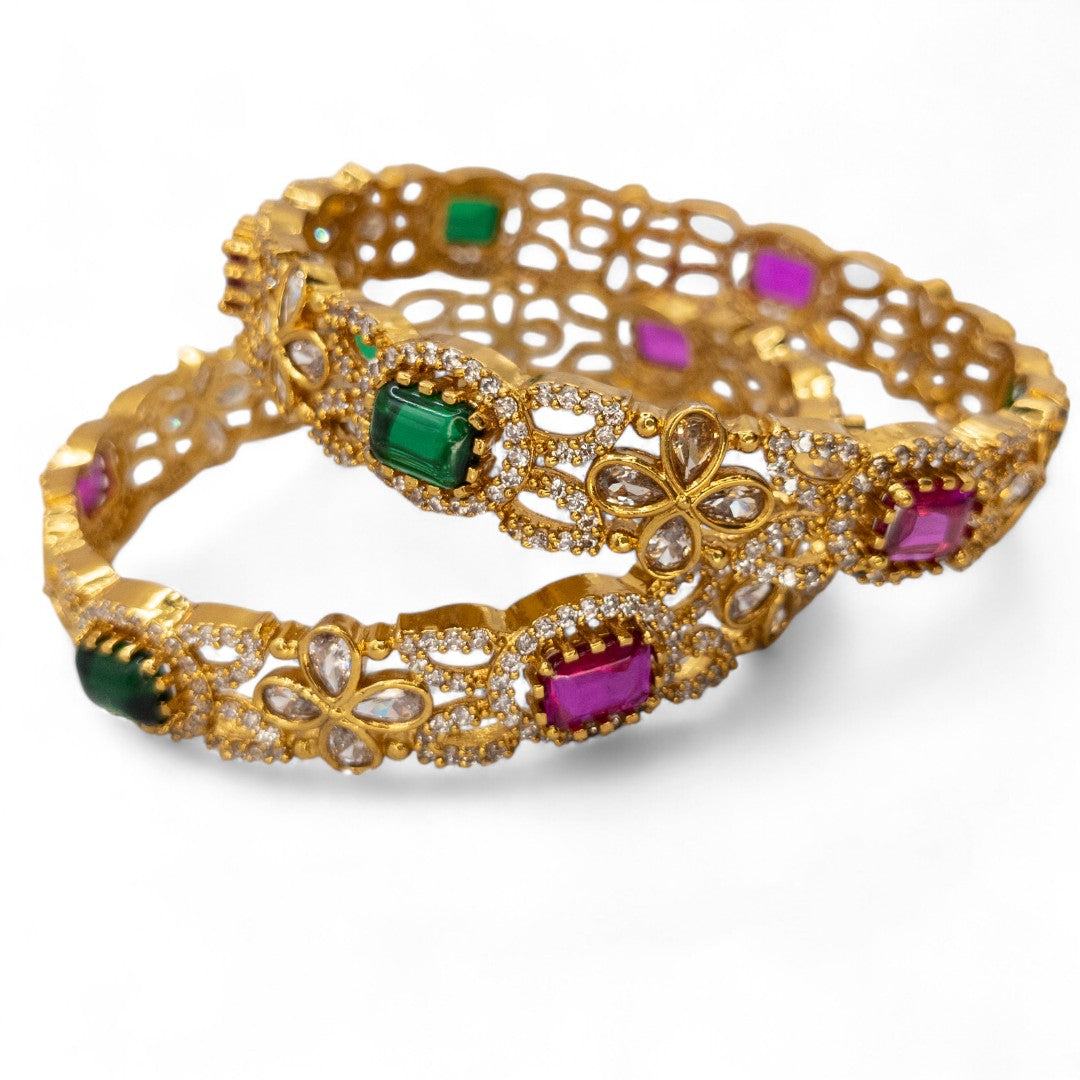 Tempel Armreifen Set- gold |Set mit 2 Armreifen