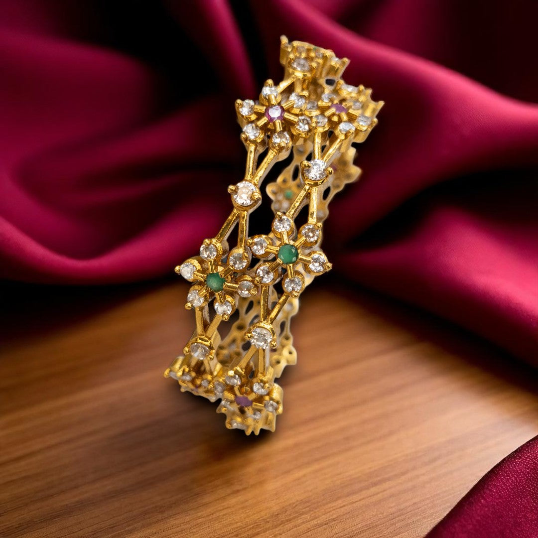 Tempel Armreifen Set- gold |Set mit 2 Armreifen