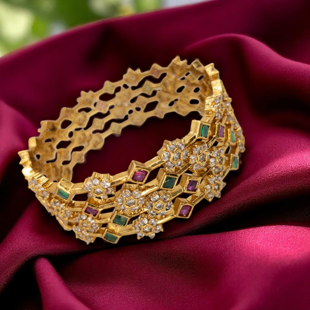 Tempel Armreifen Set- gold |Set mit 4 Armreifen
