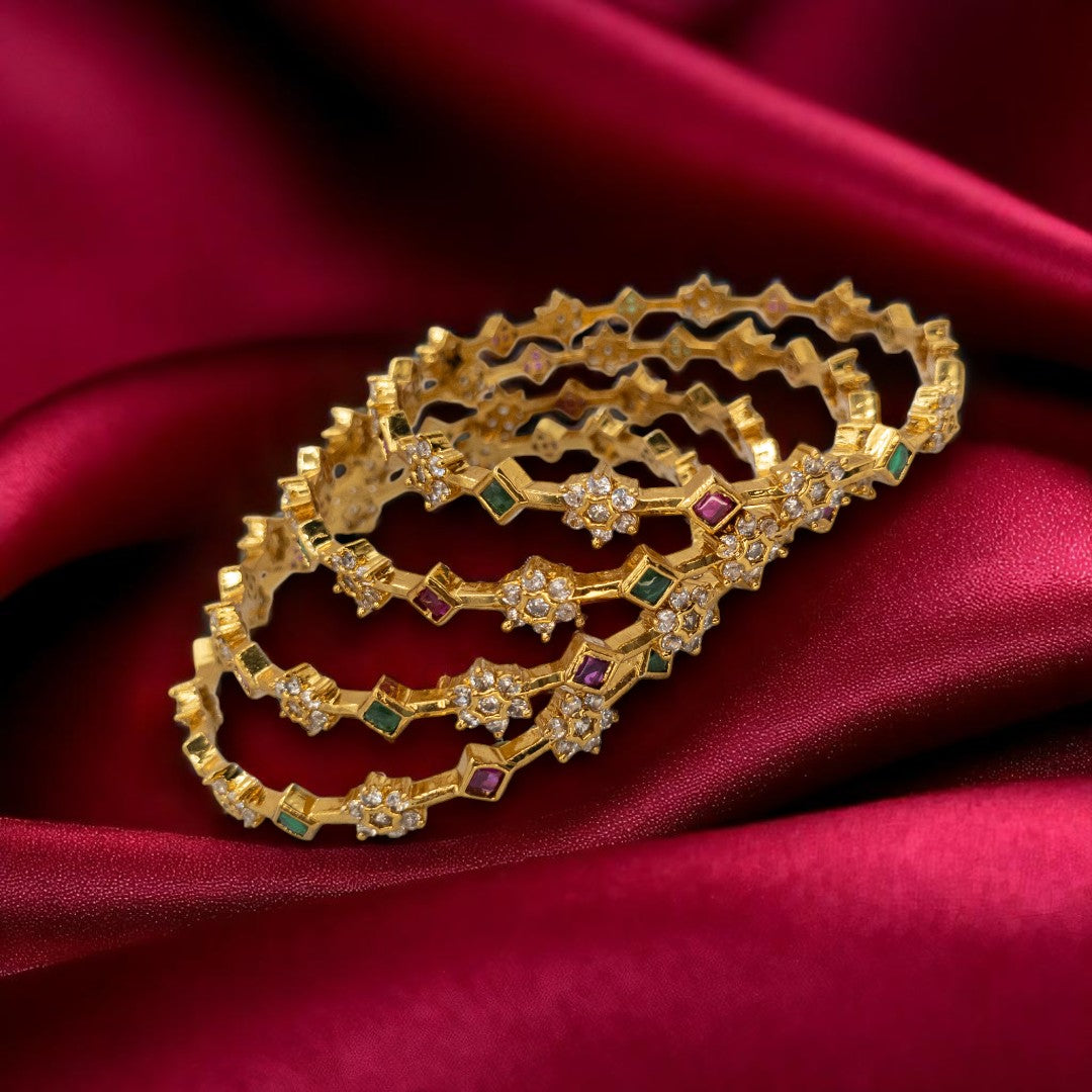 Tempel Armreifen Set- gold |Set mit 4 Armreifen