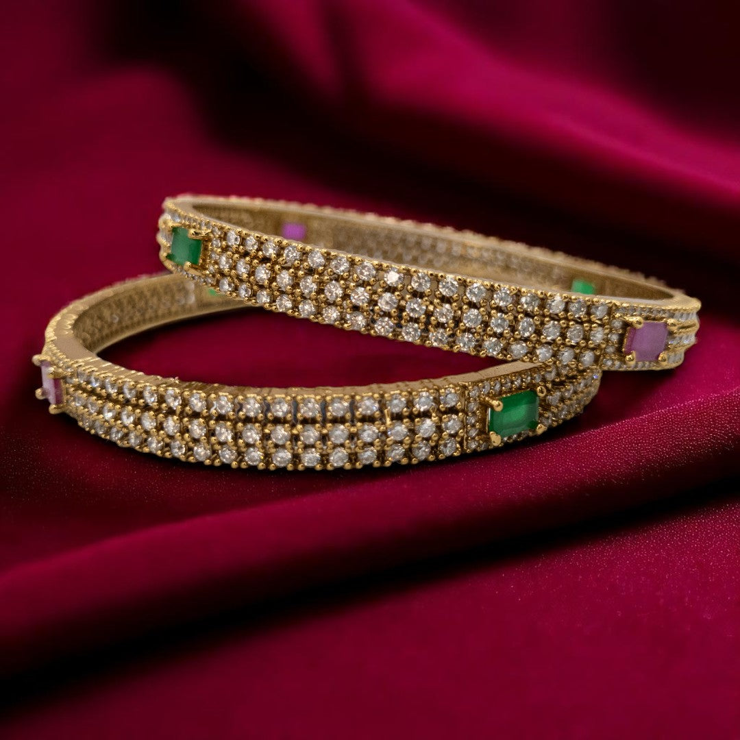 Tempel Armreifen Set- gold |Set mit 2 Armreifen