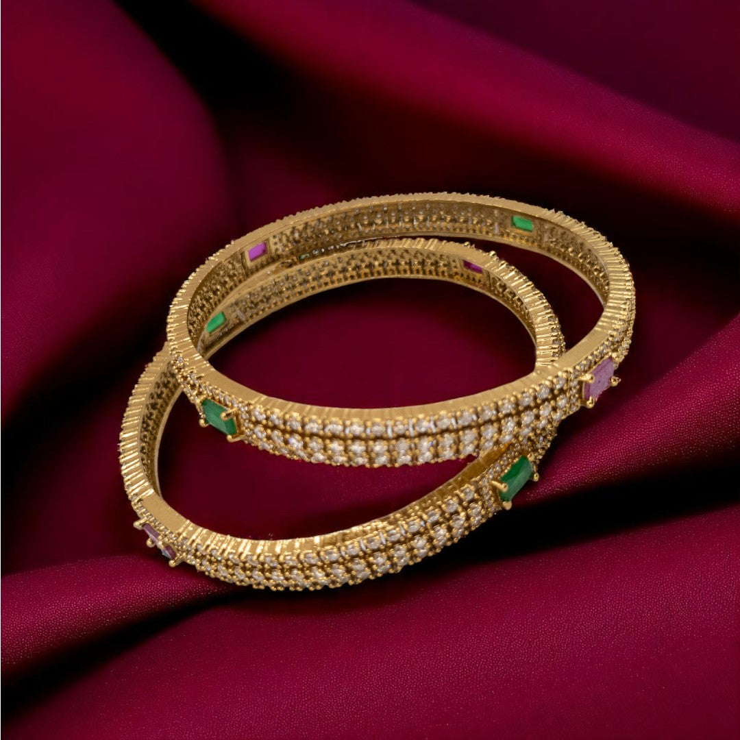 Tempel Armreifen Set- gold |Set mit 2 Armreifen