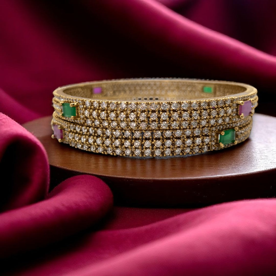 Tempel Armreifen Set- gold |Set mit 2 Armreifen