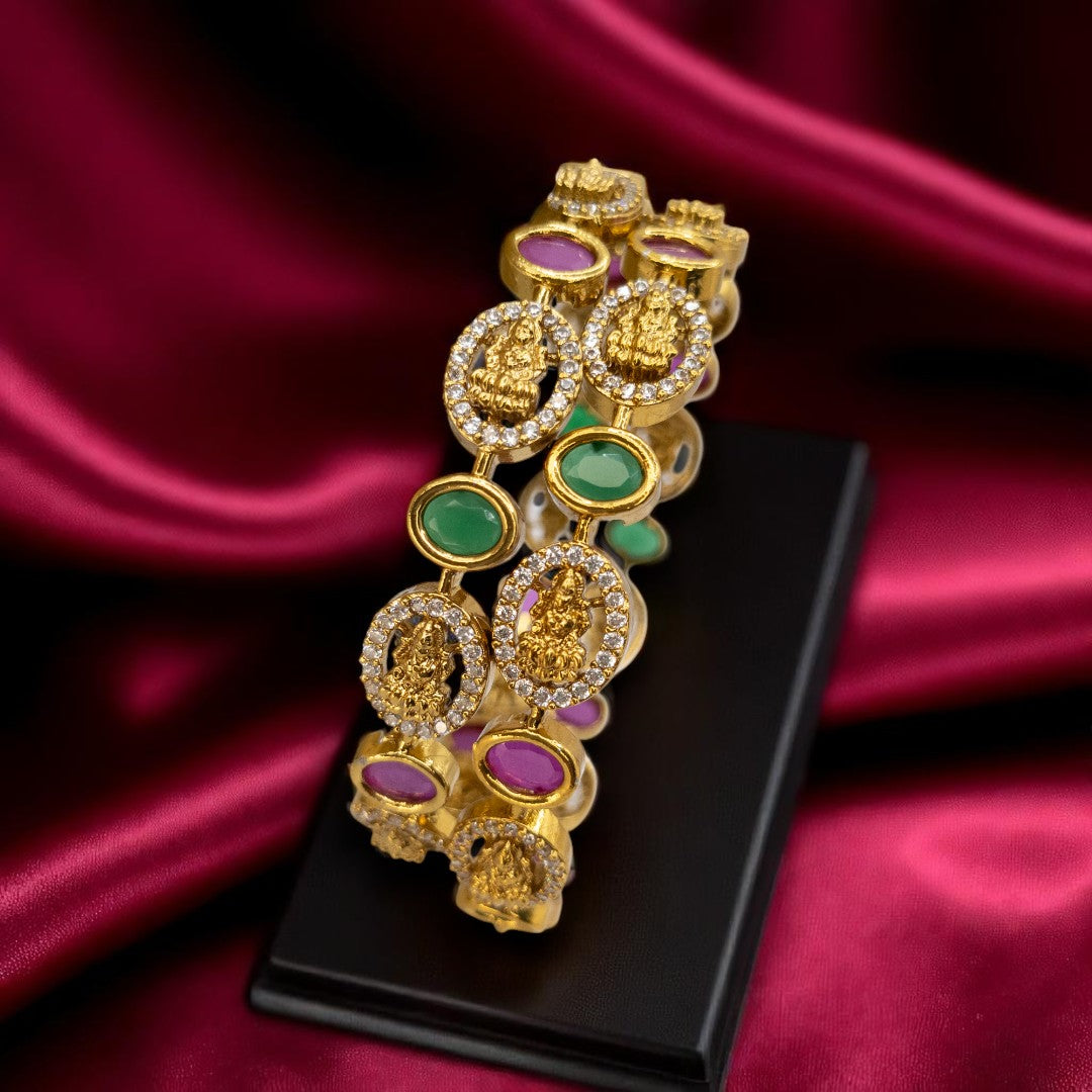 Tempel Armreifen Set- gold |Set mit 2 Armreifen