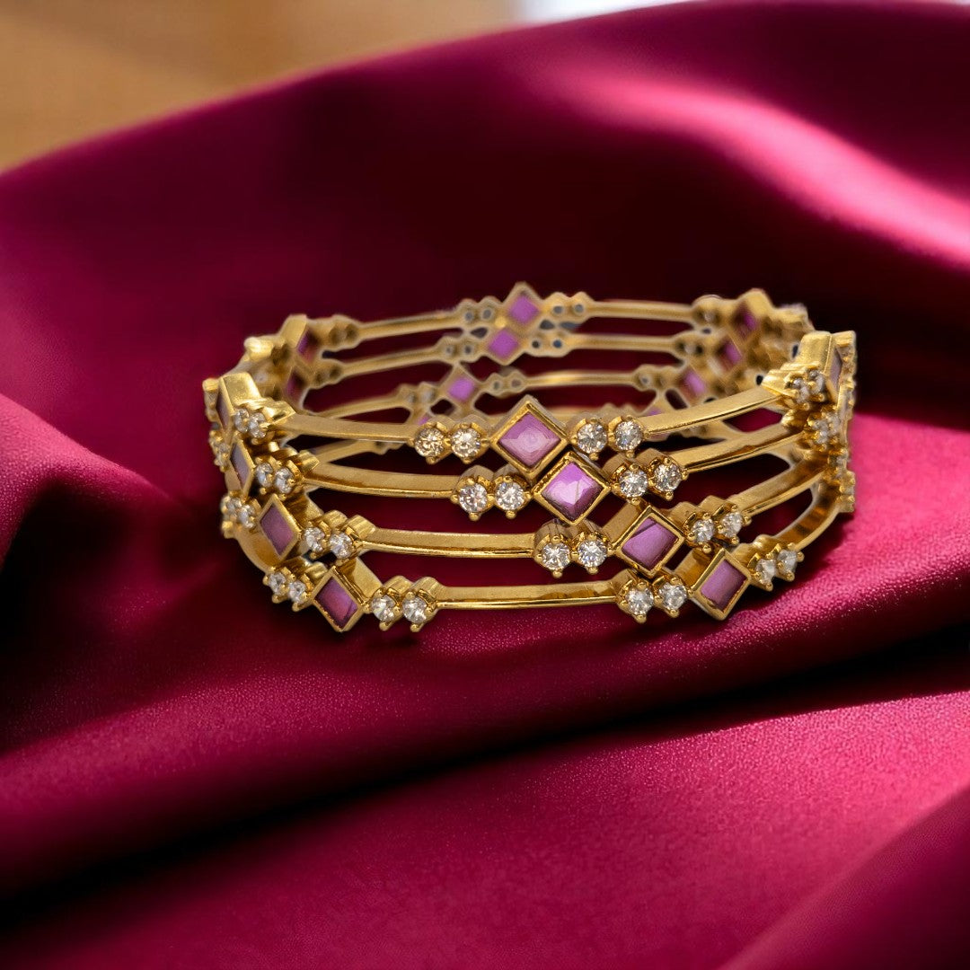 Tempel Armreifen Set- gold |Set mit 4 Armreifen
