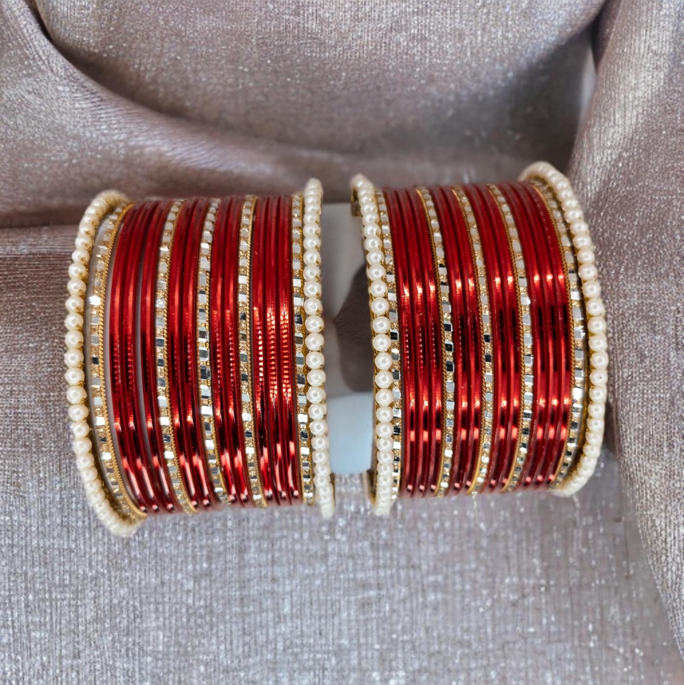 Armreifen Set - Rot | gold | Größe 2.8