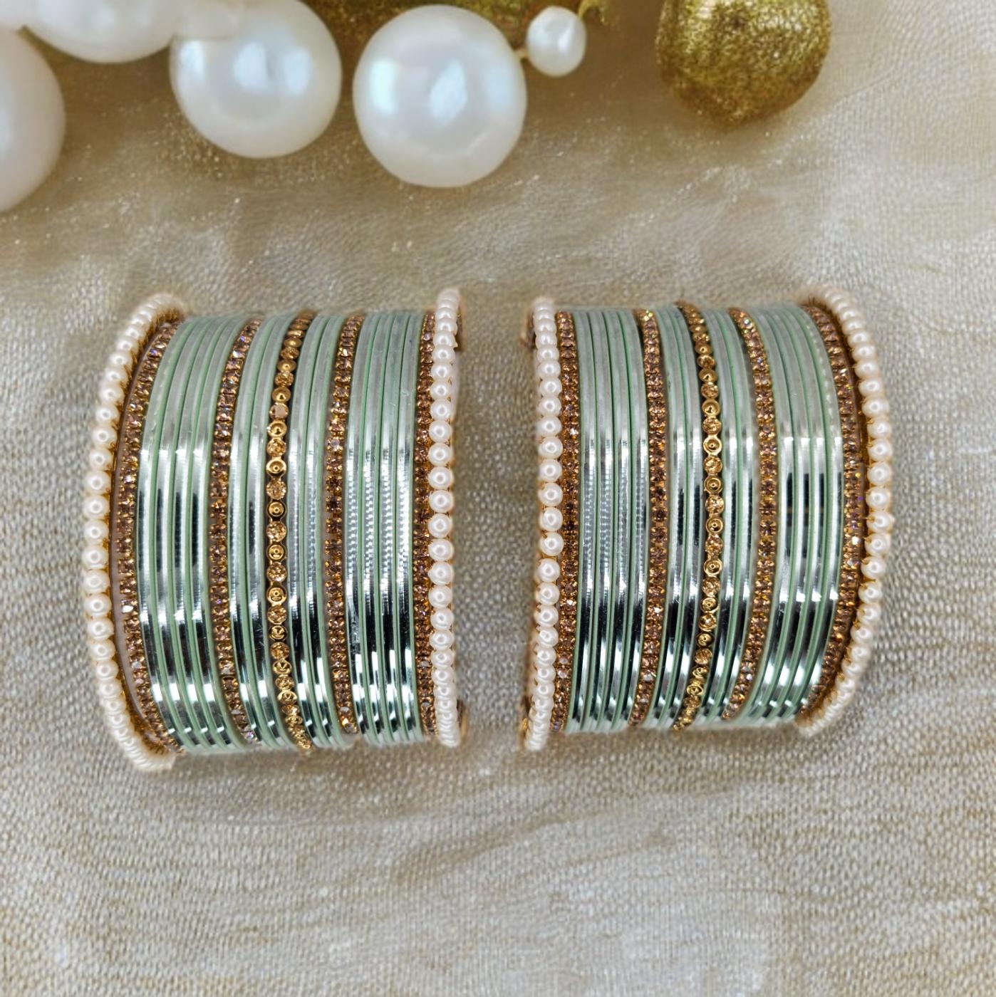 Armreifen Set - Mint | Gold | Größe 2.8