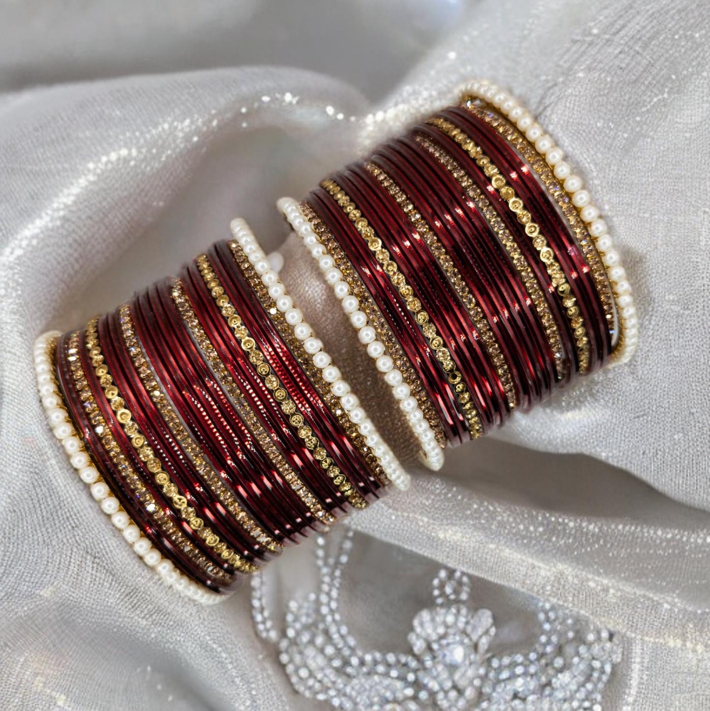 Armreifen Set - Maroon | Gold | Größe 2.6