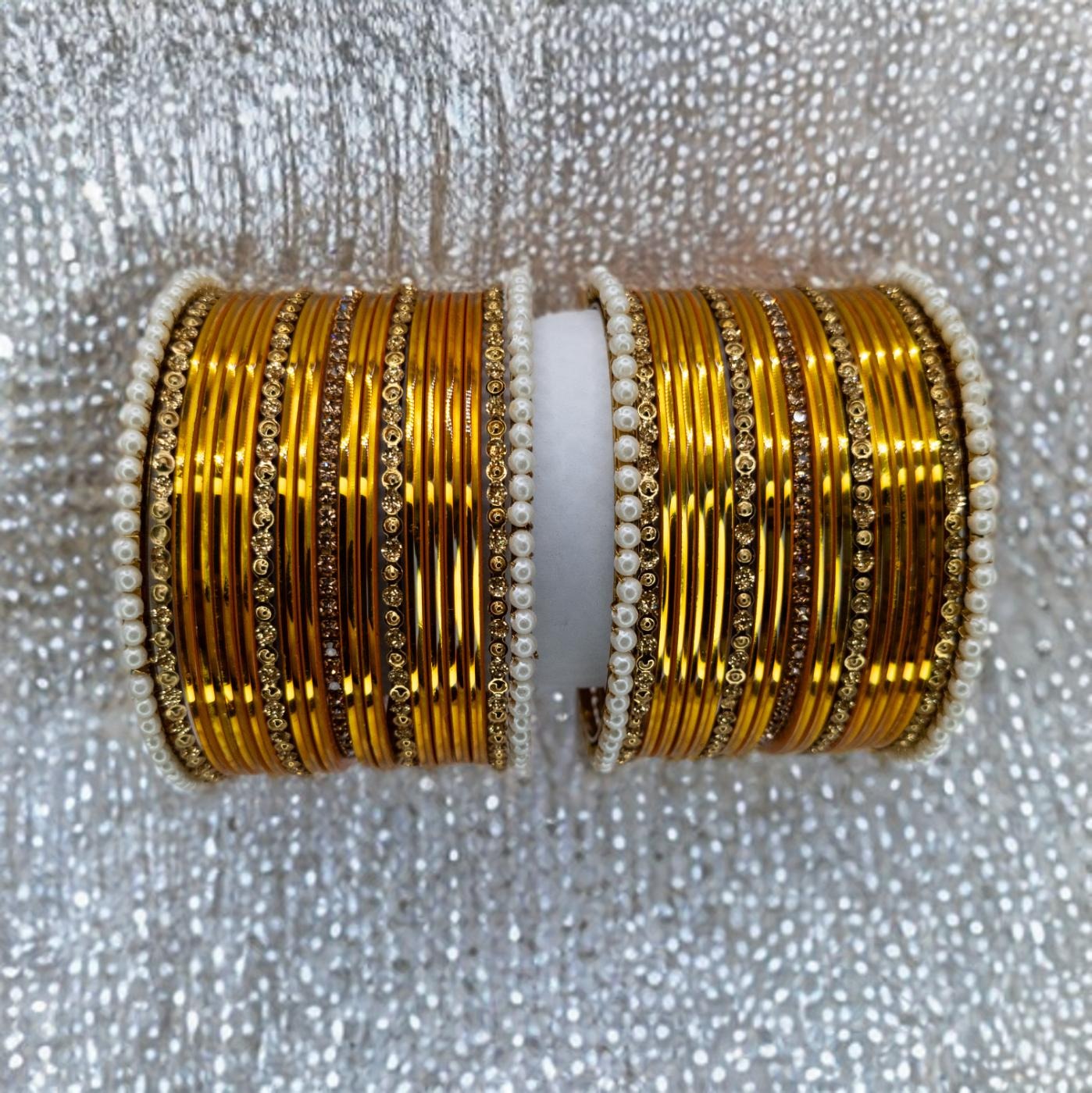 Armreifen Set - Gelb gold | Gold | Größe 2.8
