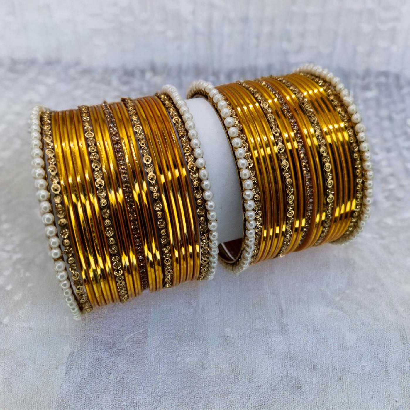 Armreifen Set - Gelb gold | Gold | Größe 2.8