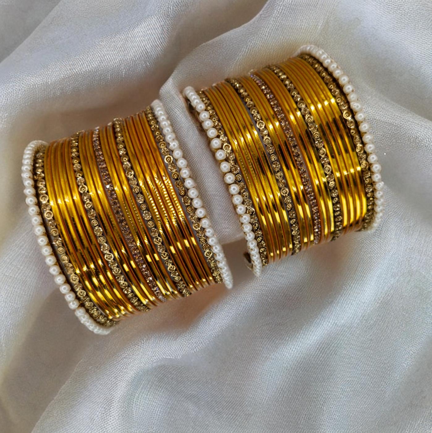 Armreifen Set - Gelb gold | Gold | Größe 2.8
