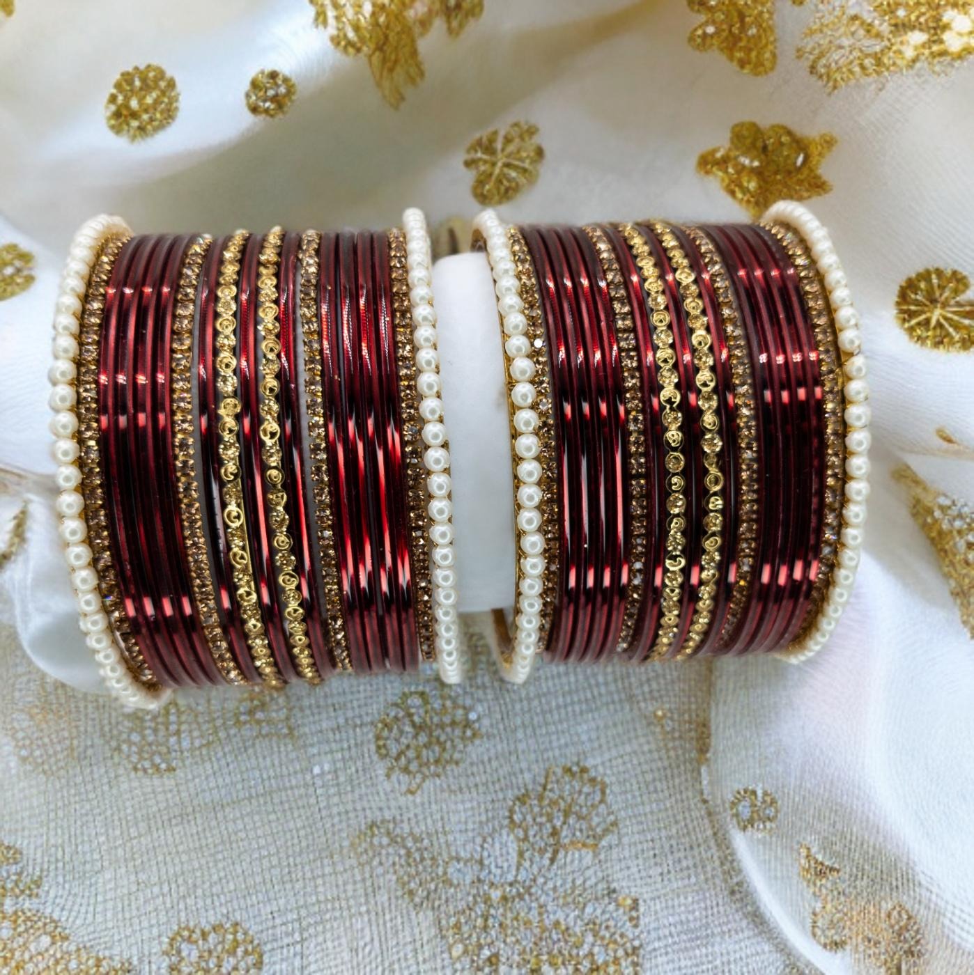 Armreifen Set - Maroon | Gold | Größe 2.8