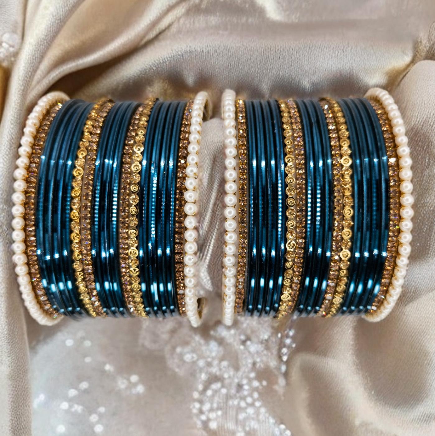 Armreifen Set - Blau | Gold | Größe 2.8