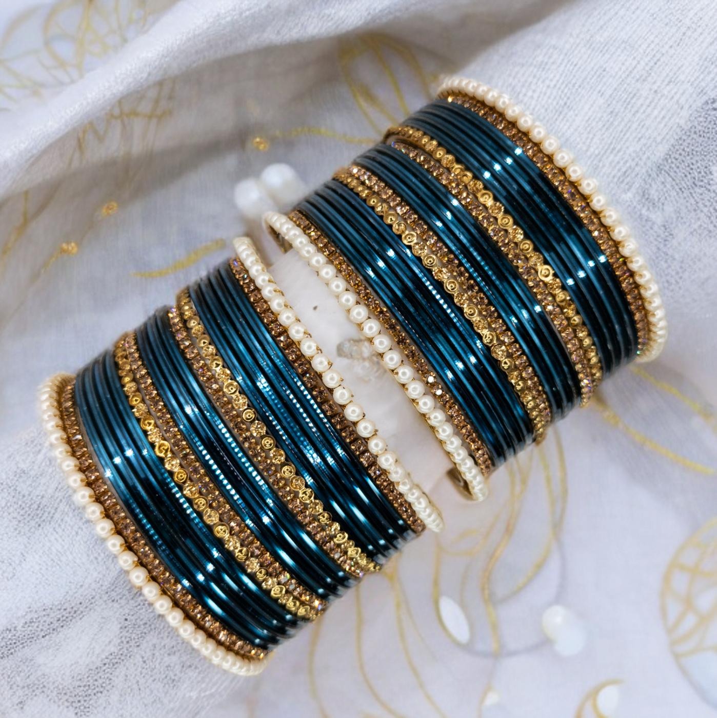 Armreifen Set - Blau | Gold | Größe 2.8