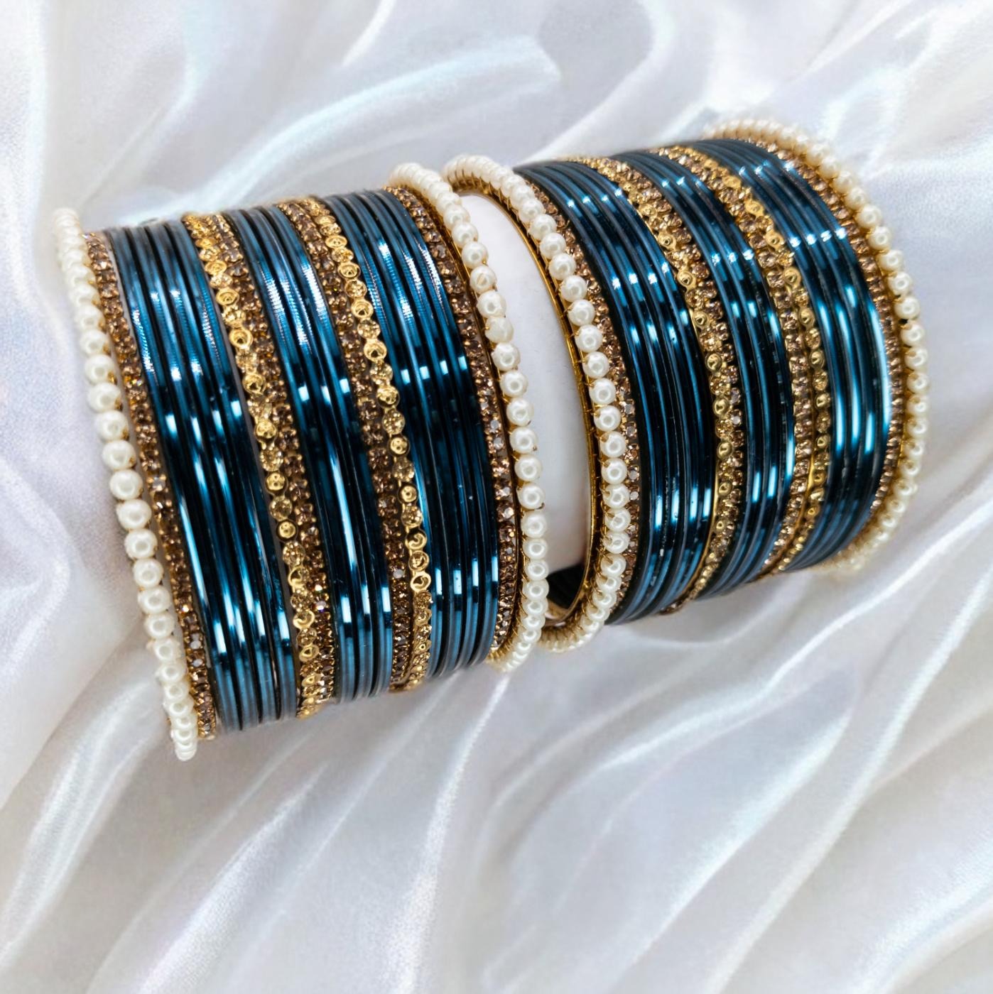 Armreifen Set - Blau | Gold | Größe 2.8