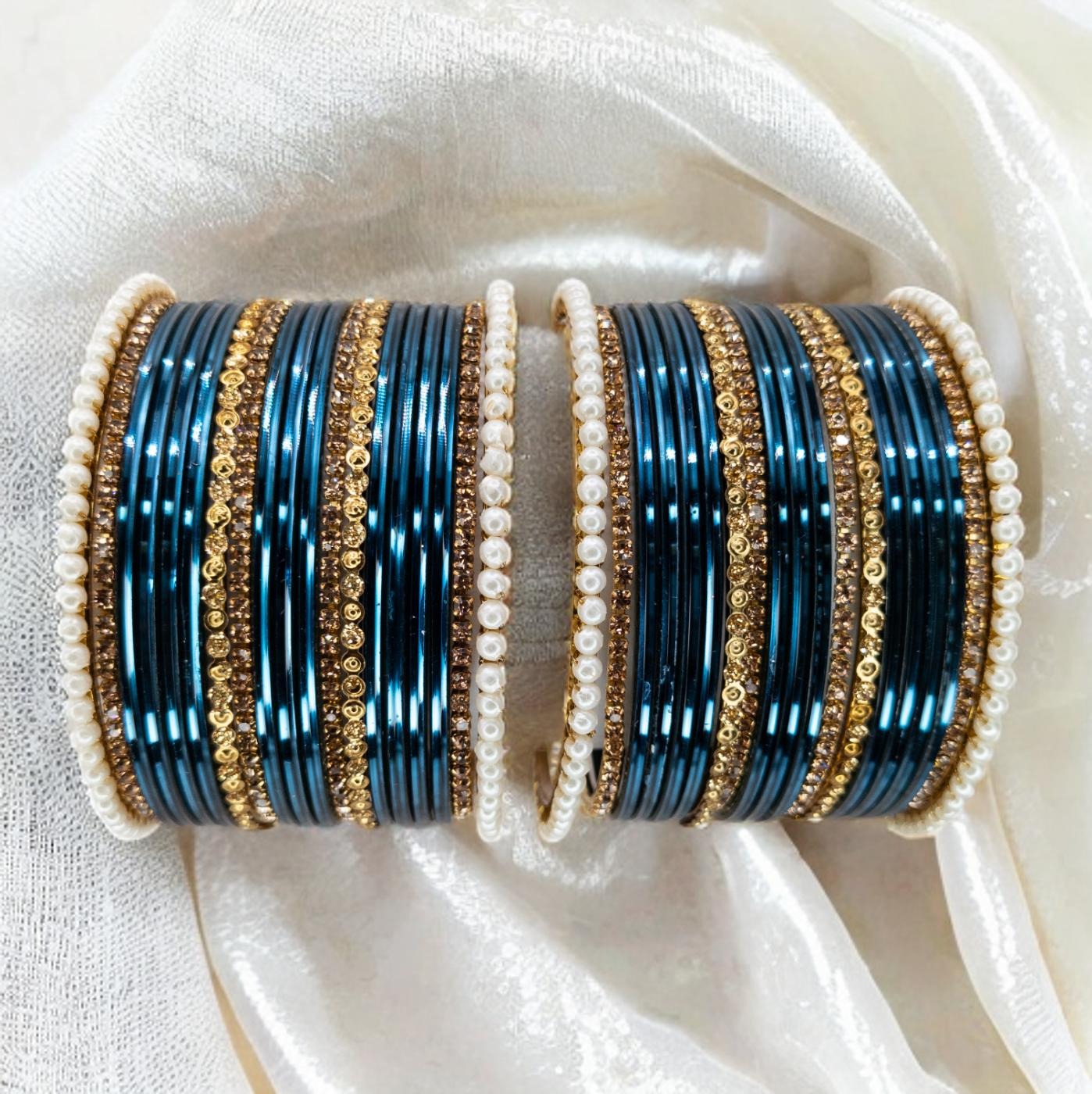 Armreifen Set - Blau | Gold | Größe 2.8