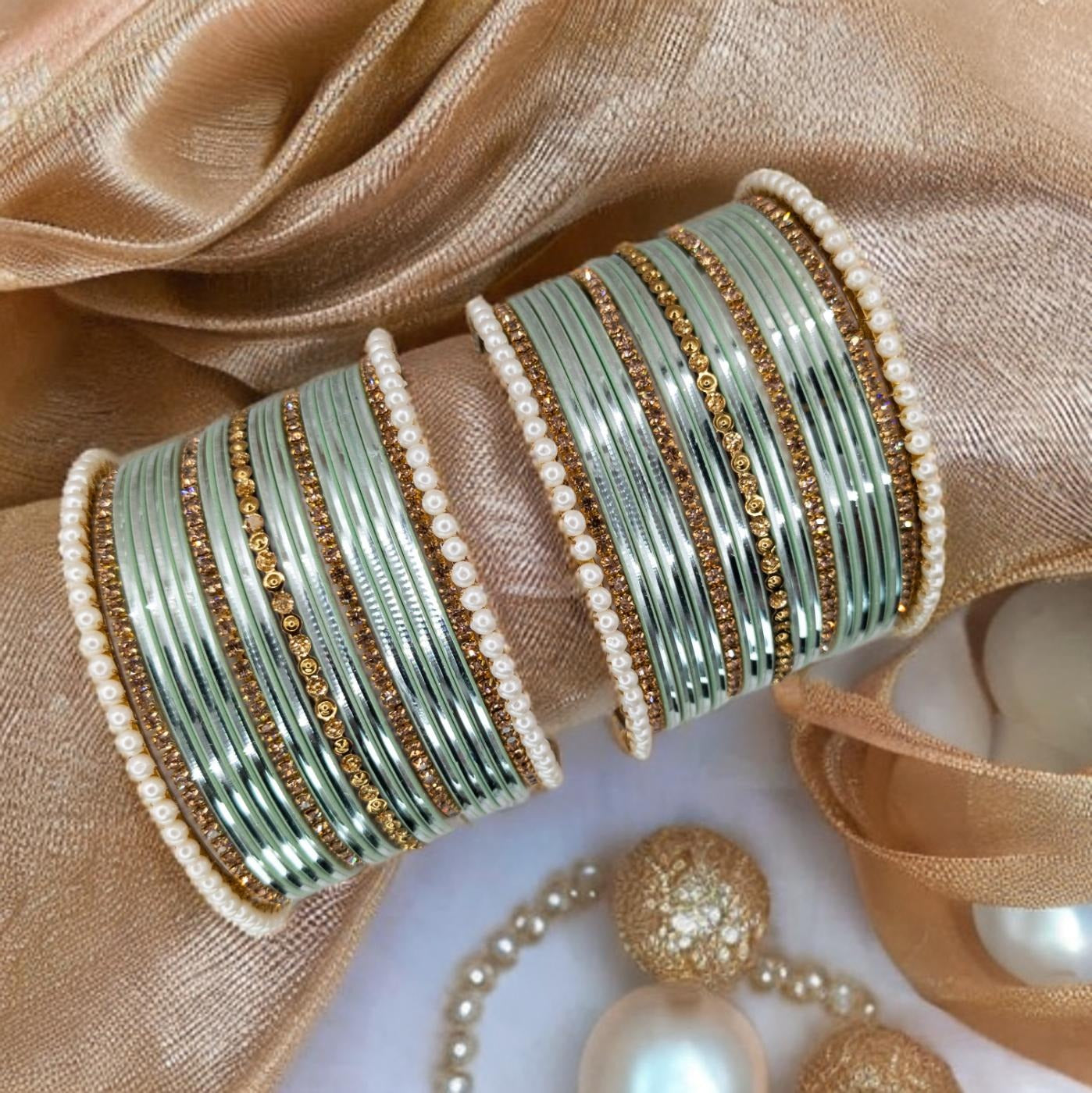 Armreifen Set - Mint | Gold | Größe 2.8