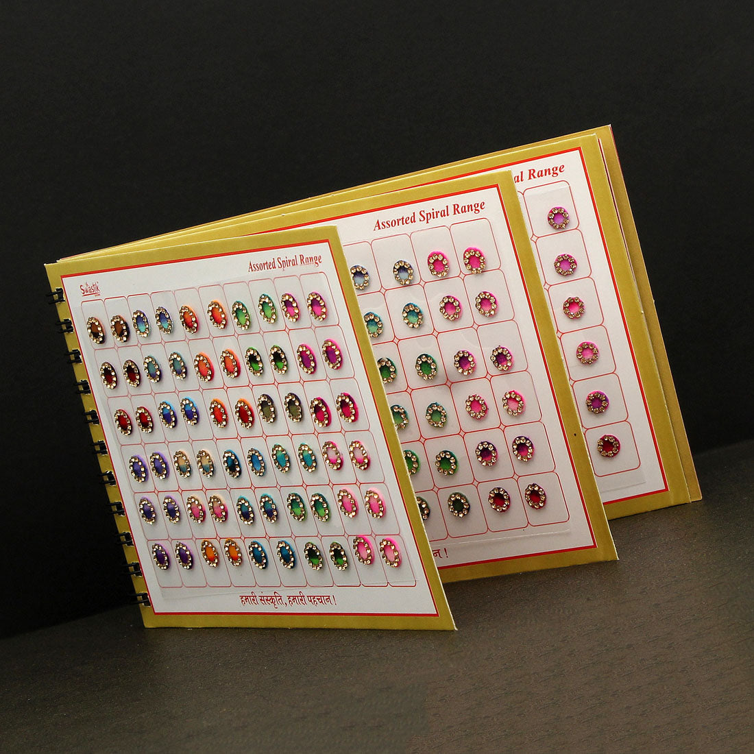 Multicolor rund Formige Bindis – 576 Stück in einem Buch
